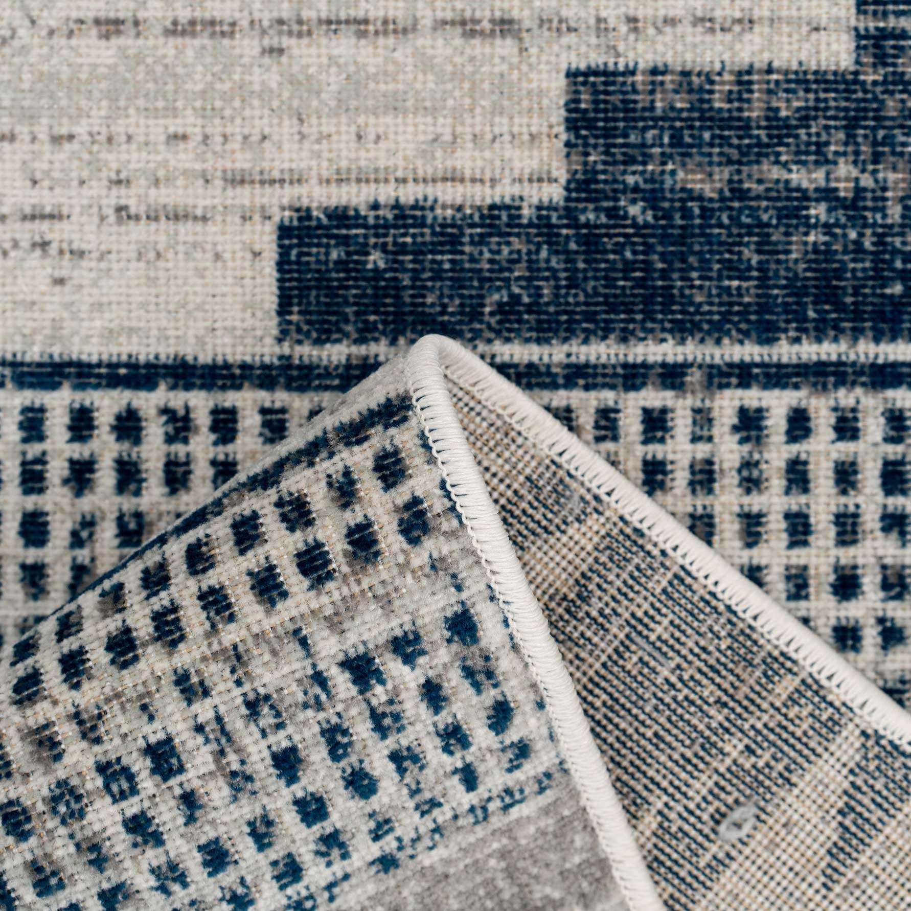 Grey Navy Aztec Living Room Rug - Image 5