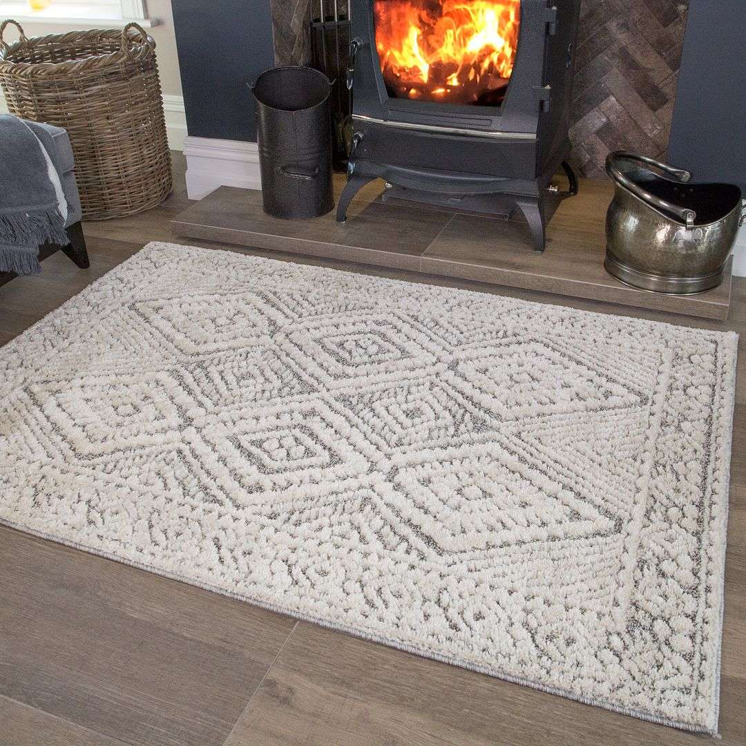 Grey Scandi Trellis Rug - Image 3