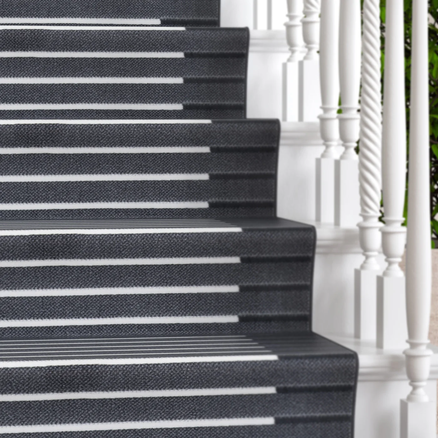 Grey Striped Stair Carpet Runner - Cut to Measure - Image 2