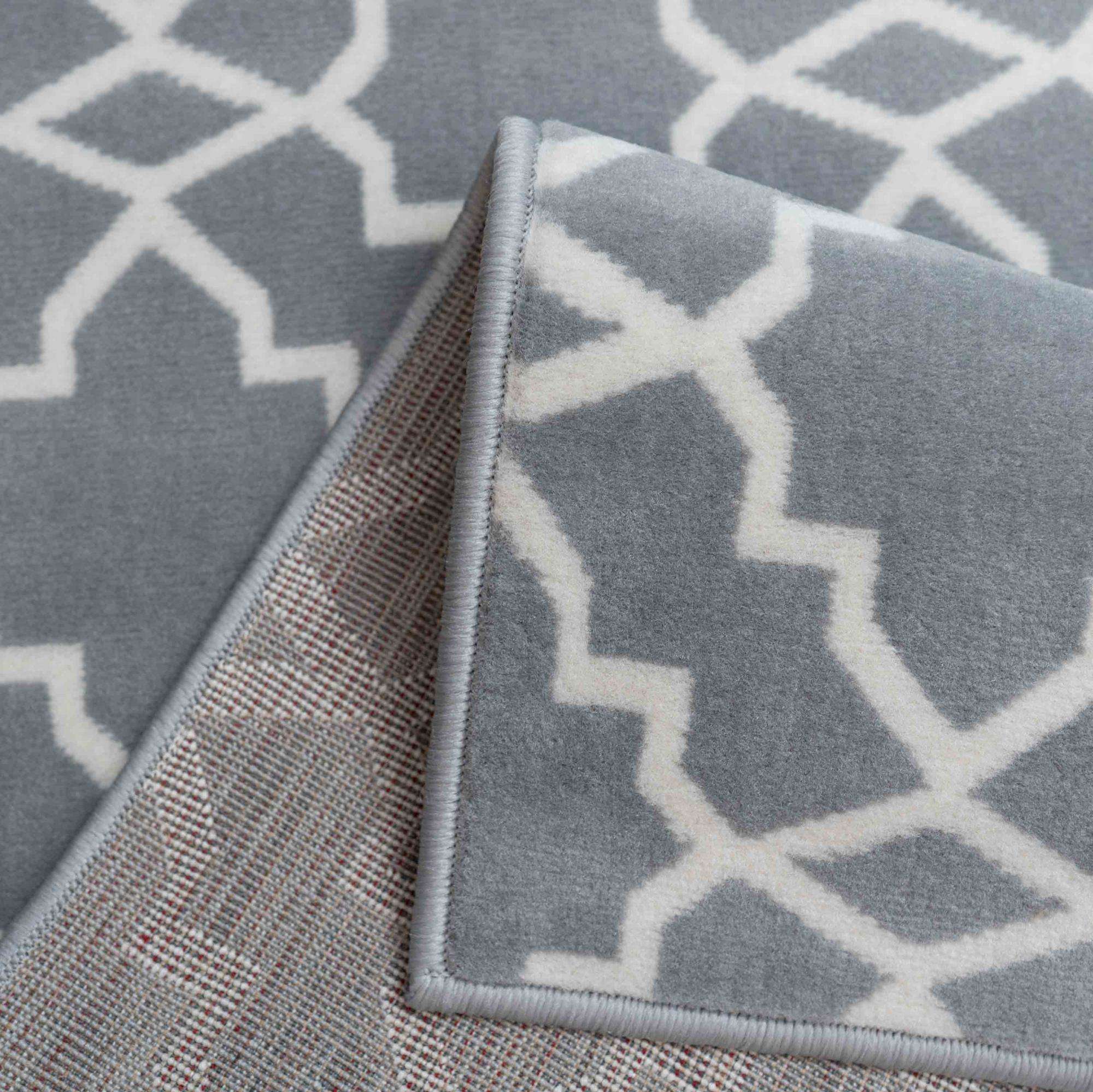 Grey Trellis Hallway Runner Rug - Image 5
