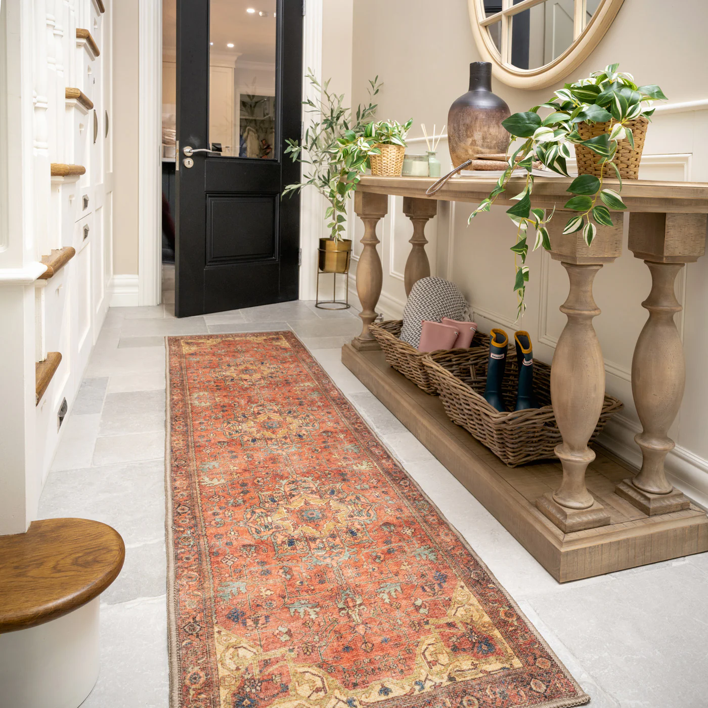 Kashan Washable Terracotta Runner - Viv - Image 3