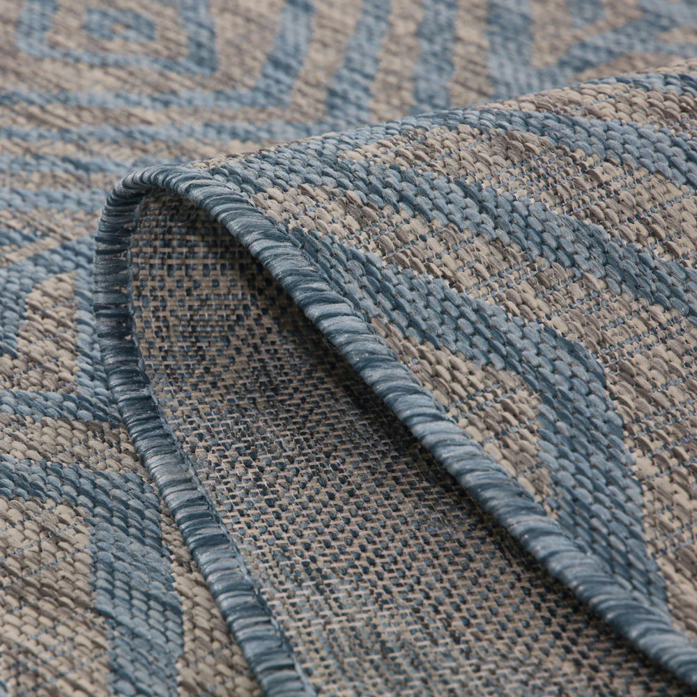 Light Blue Flatweave Indoor Outdoor Rug - Ruskin - Image 8