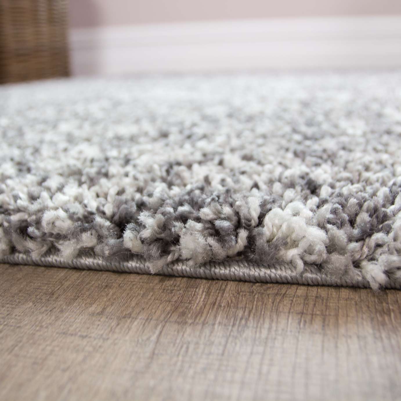 Luxurious Silver Shaggy Runner Hallway Rug - Image 5