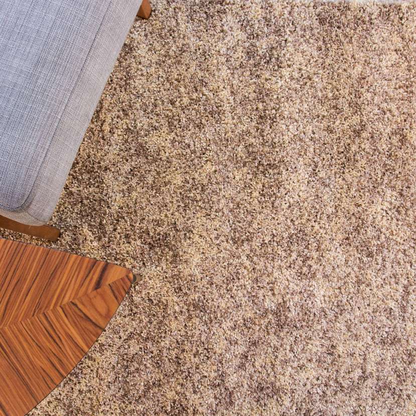 Luxurious Taupe Shaggy Living Room Rug - Image 2