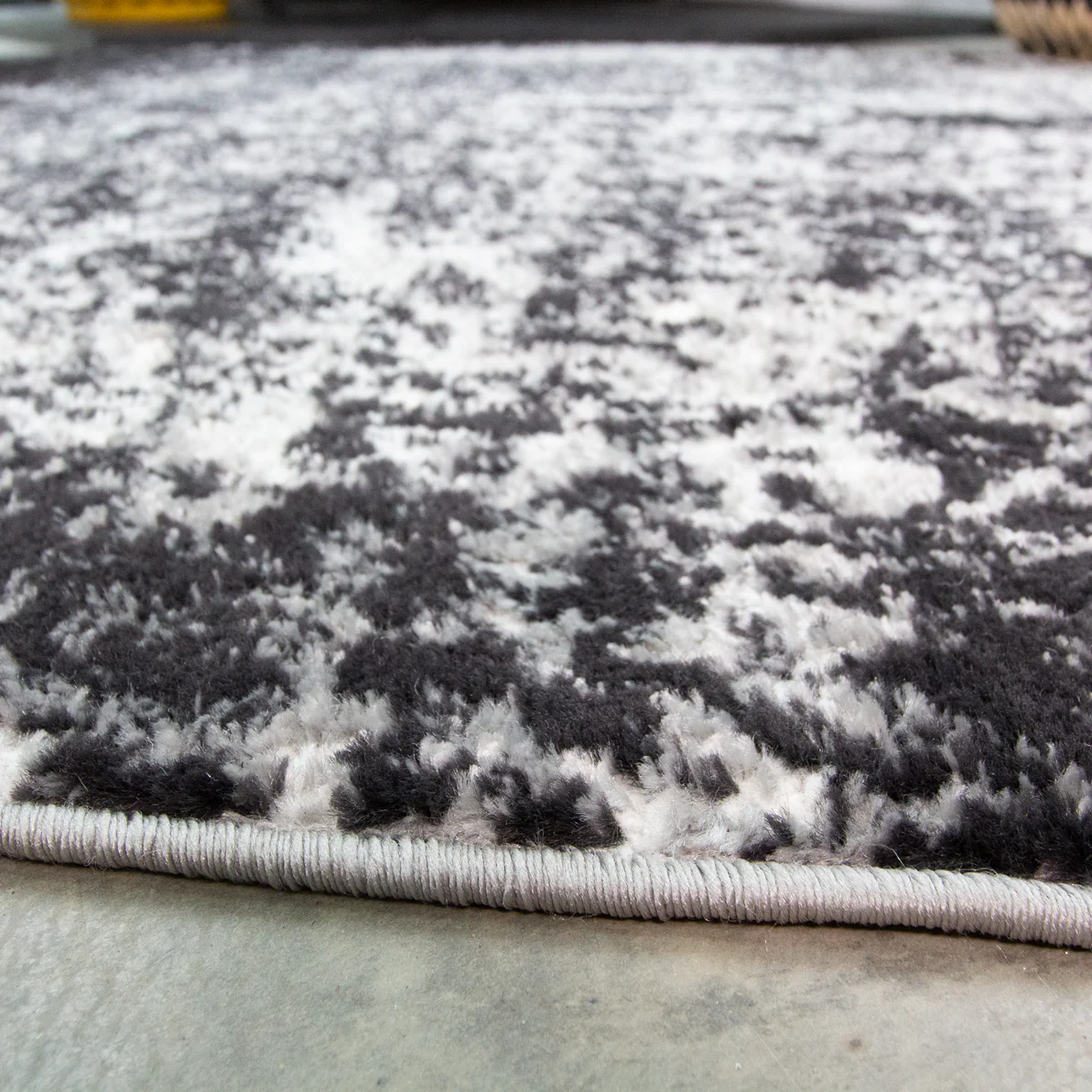 Modern Black Abstract Distressed Living Room Rug - Arris - Image 5