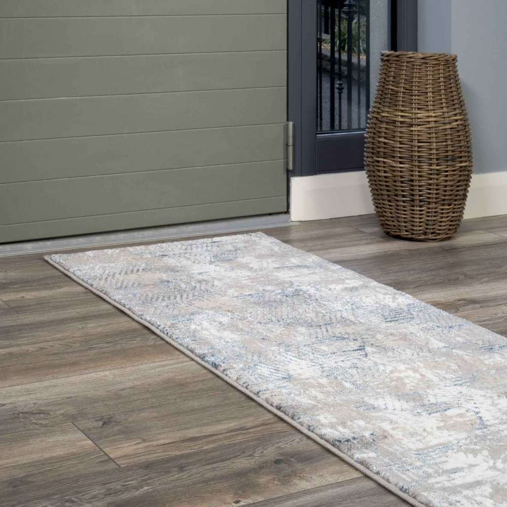 Modern Blue Abstract Geometric Living Room Rugs - Busby - Image 4