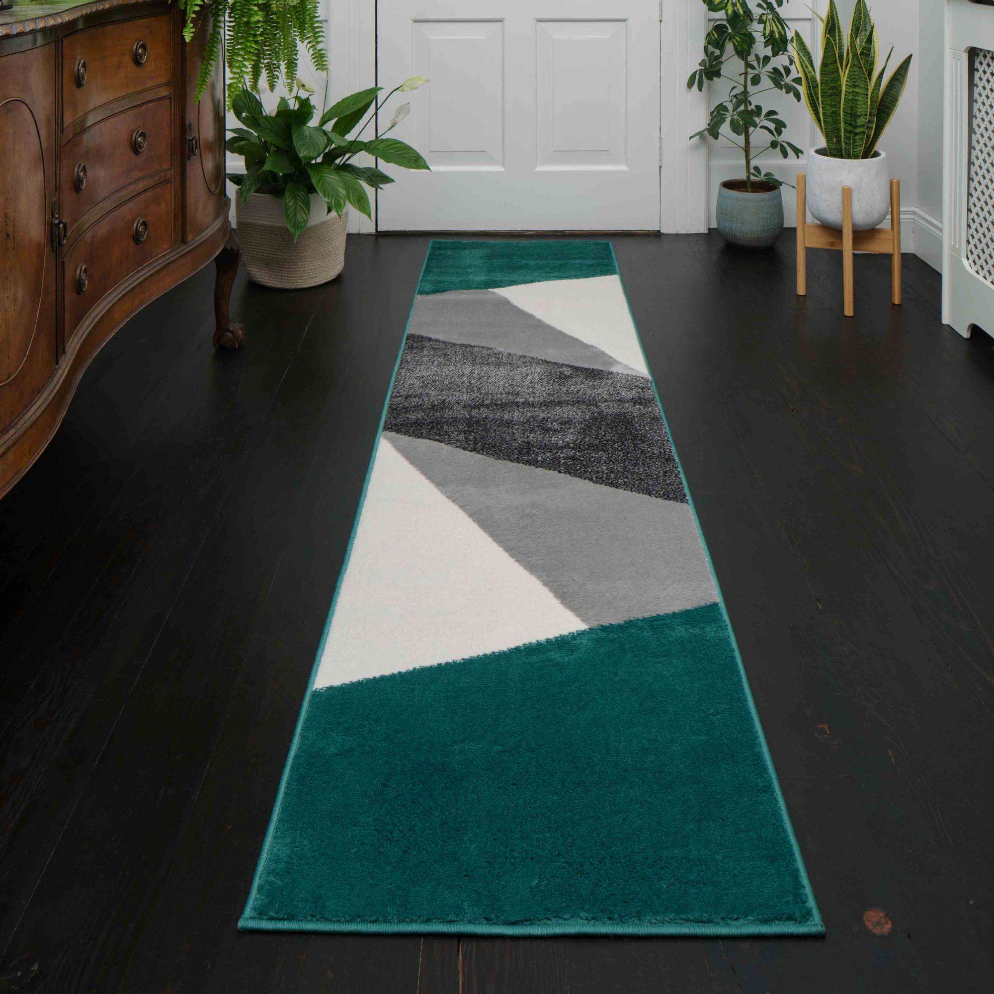 Modern Emerald Green Abstract Living Room Rugs - Image 4