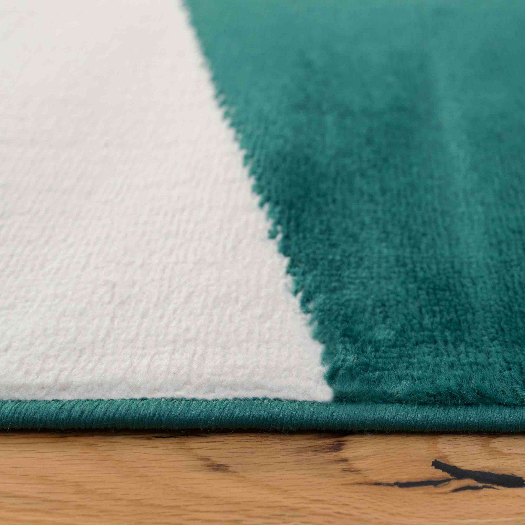 Modern Emerald Green Abstract Living Room Rugs - Image 6
