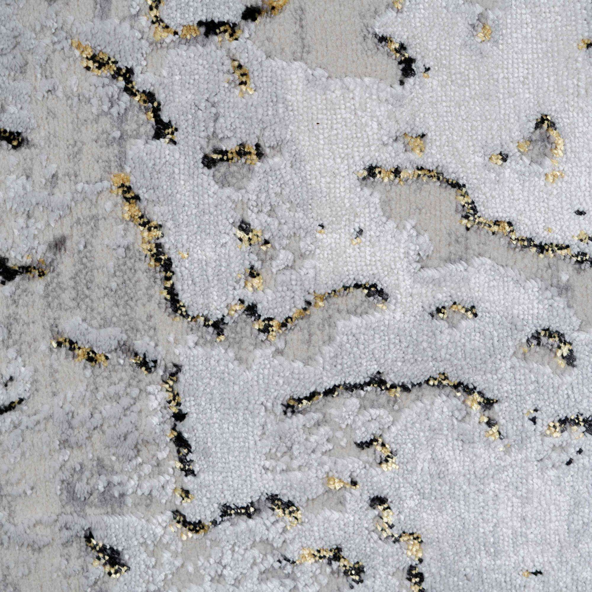 Modern Gold Abstract Distressed Hall Runner Rugs - Image 6