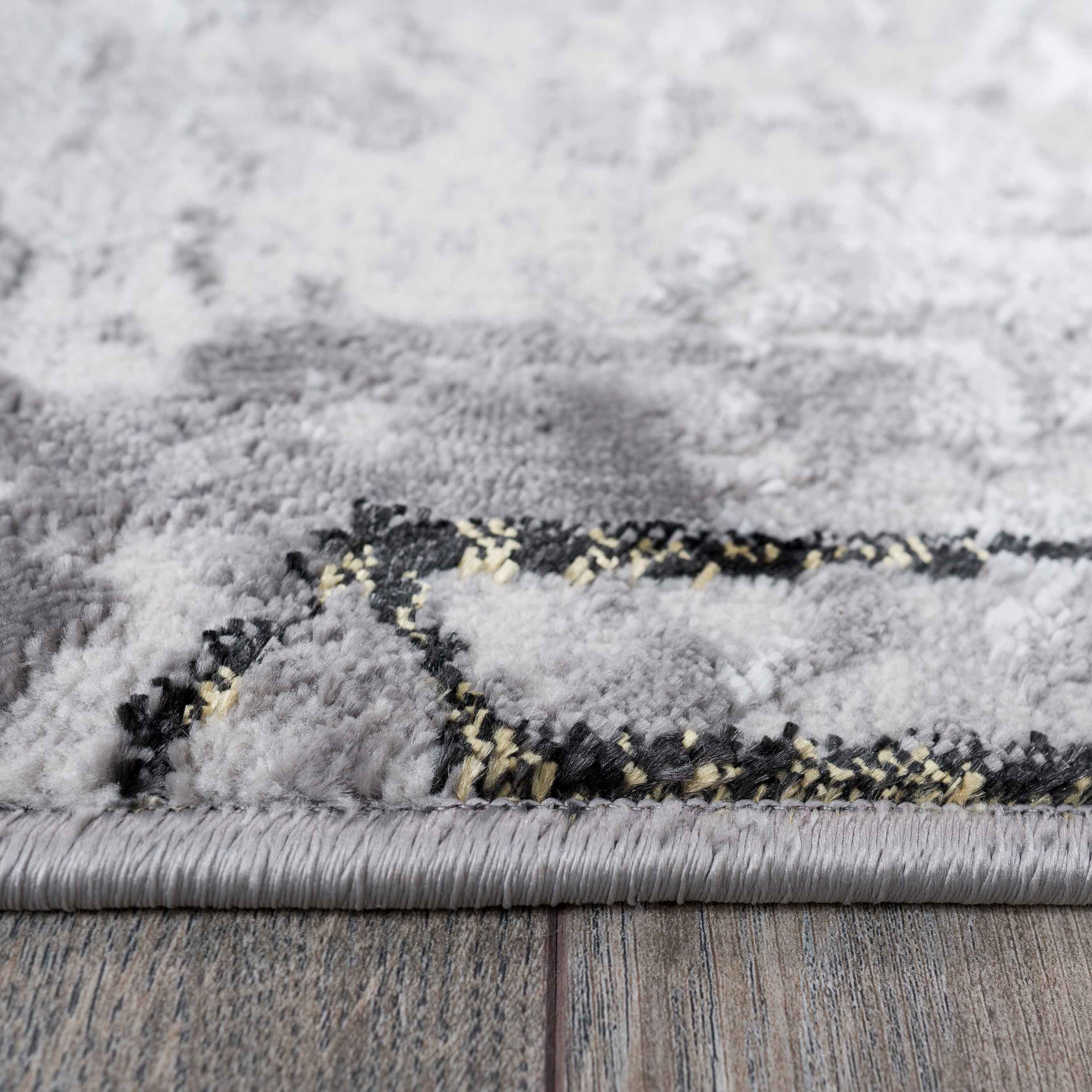 Modern Gold Abstract Geometric Living Room Rugs - Image 3
