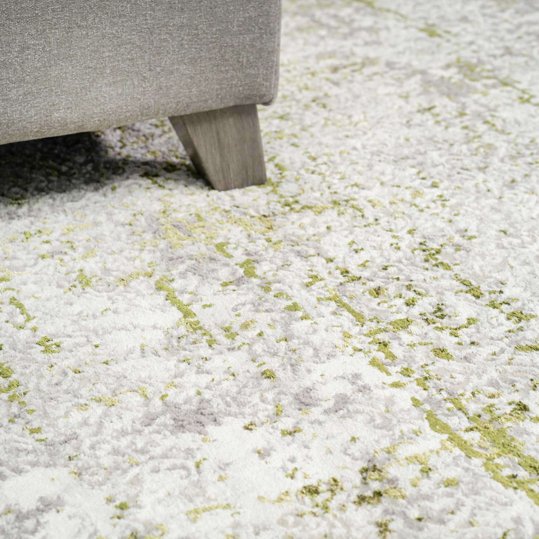 Modern Green Abstract Distressed Rugs - Image 3