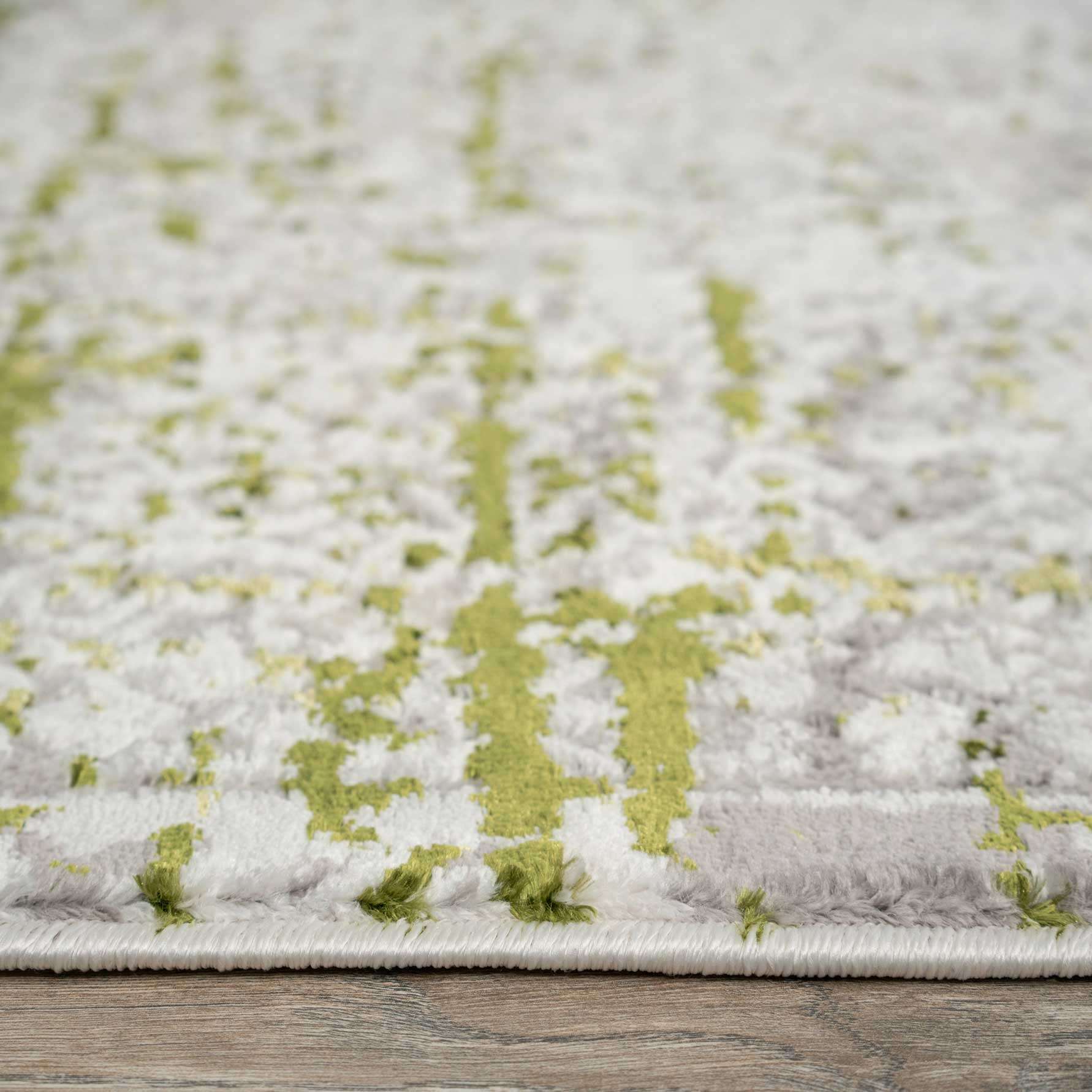 Modern Green Abstract Distressed Rugs - Image 4