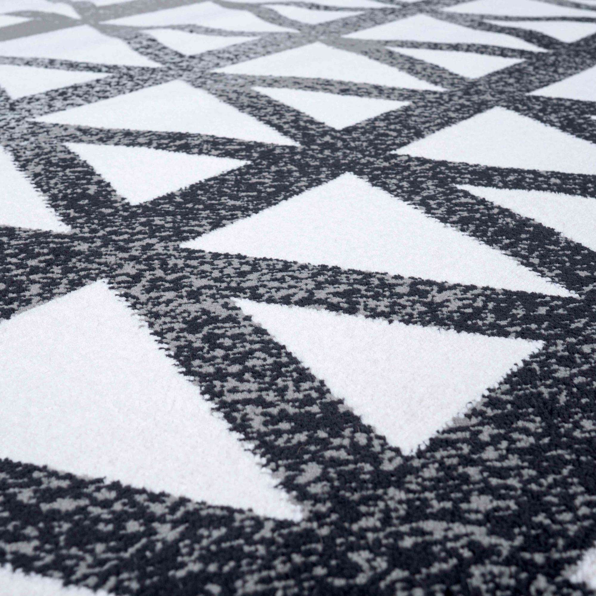 Modern Grey Geometric Triangle Living Room Rug - Powell - Image 7