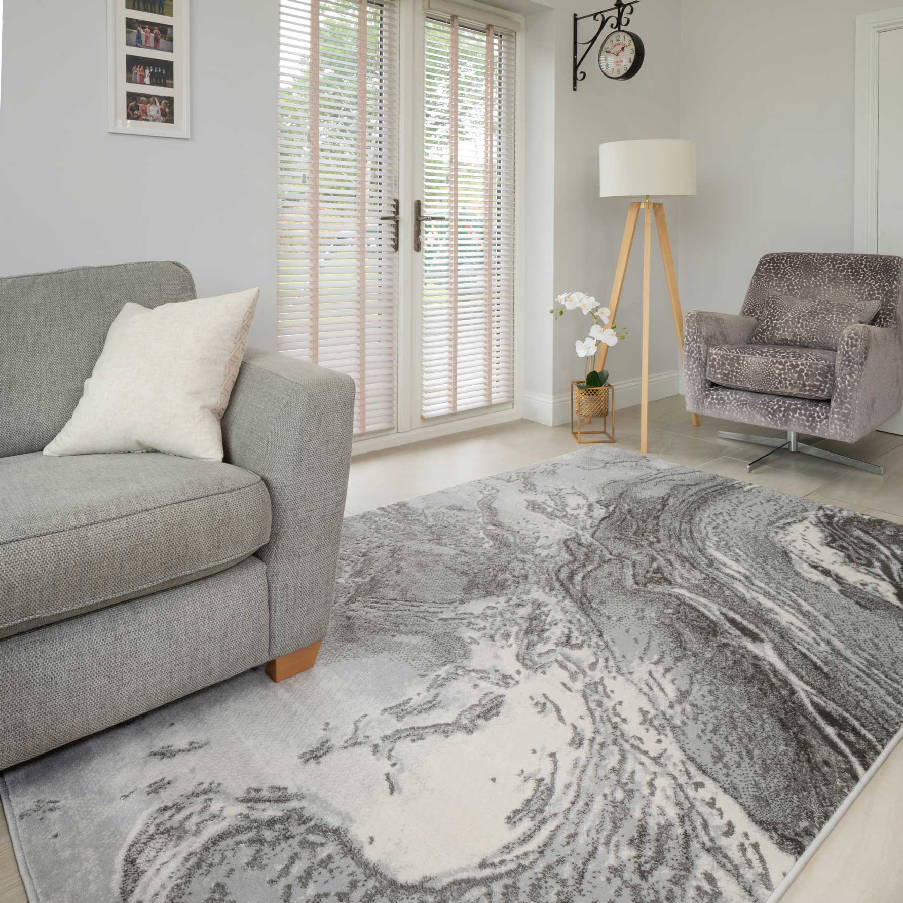 Modern Grey Textured Living Room Rug - Delta - Image 9