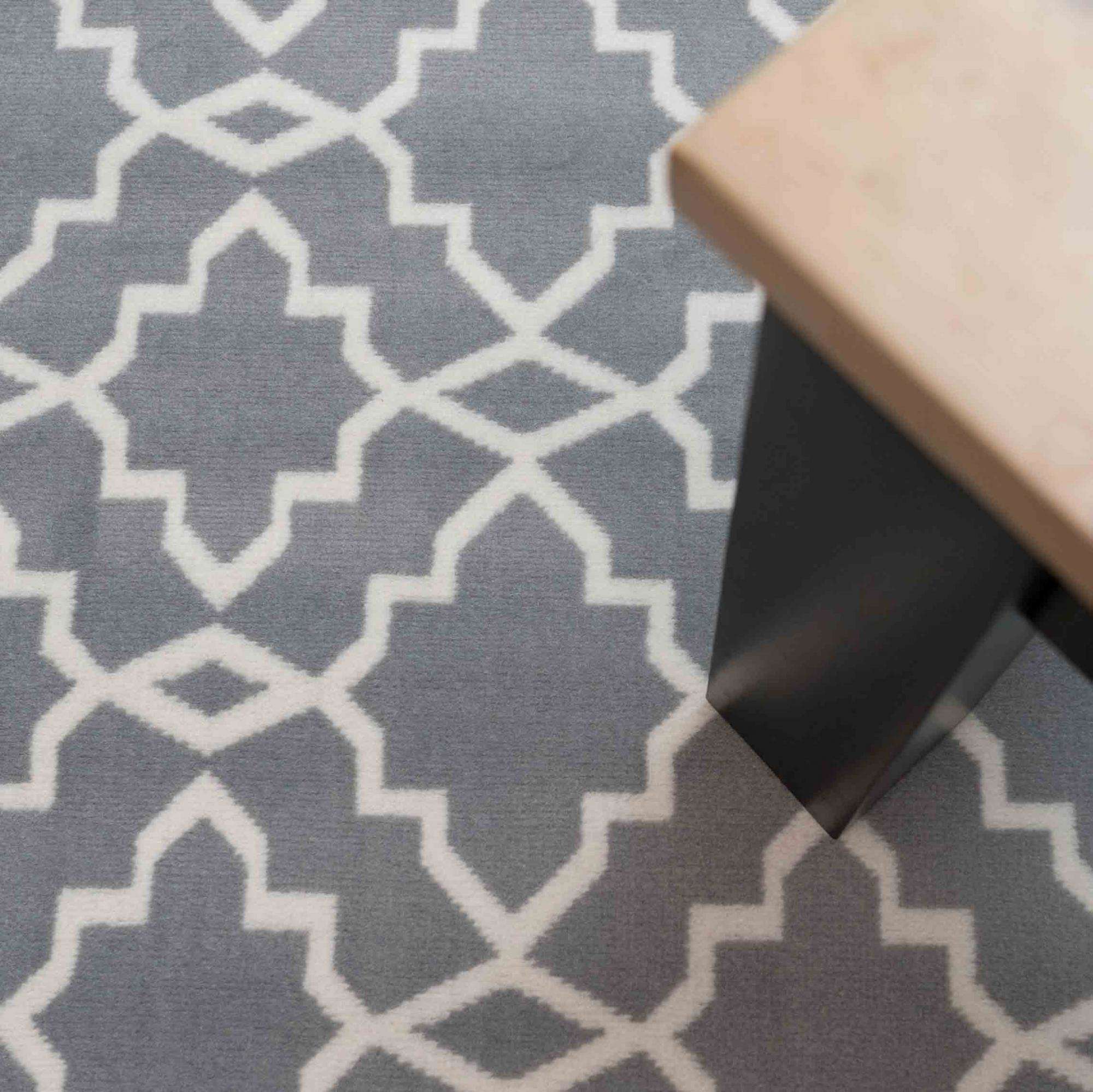 Modern Grey Trellis Living Room Rugs - Image 3