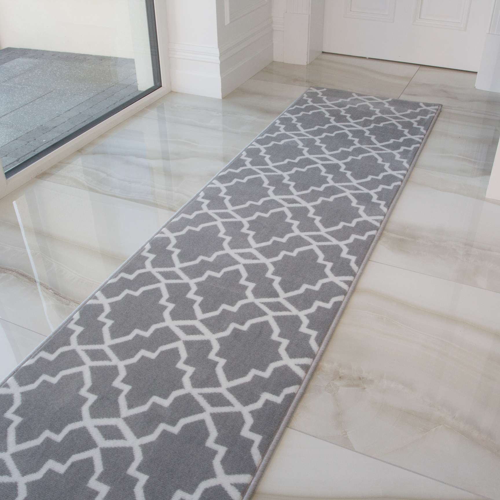 Modern Grey Trellis Living Room Rugs - Image 4
