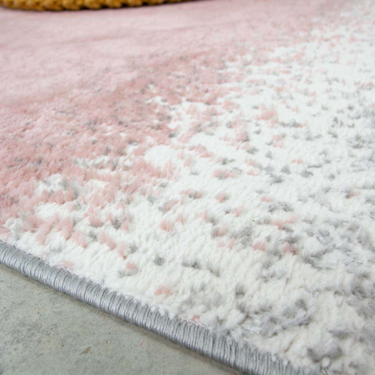 Modern Pink Distressed Striped Living Room Rug - Image 4