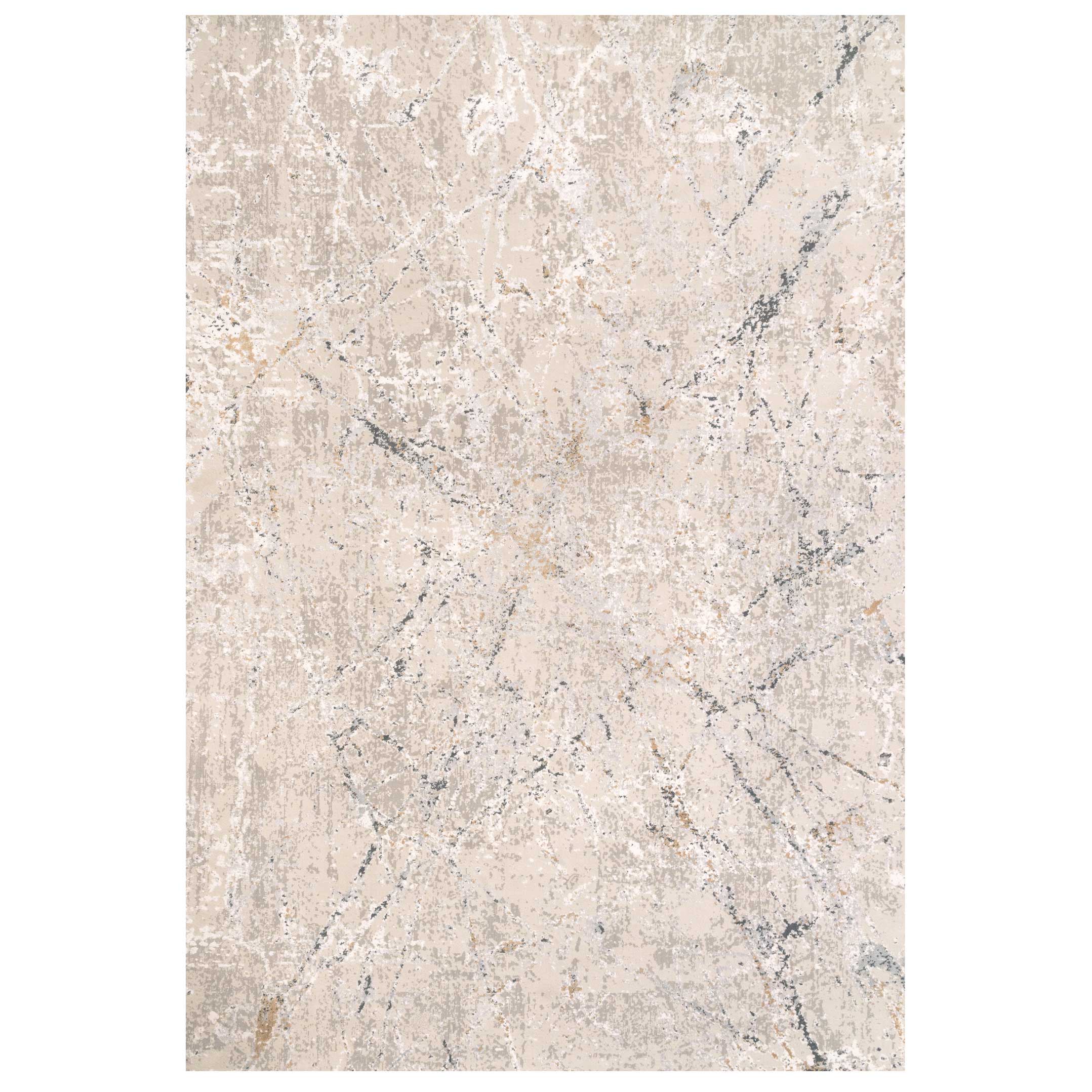 Modern Silver Abstract Living Room Rug - Vincent