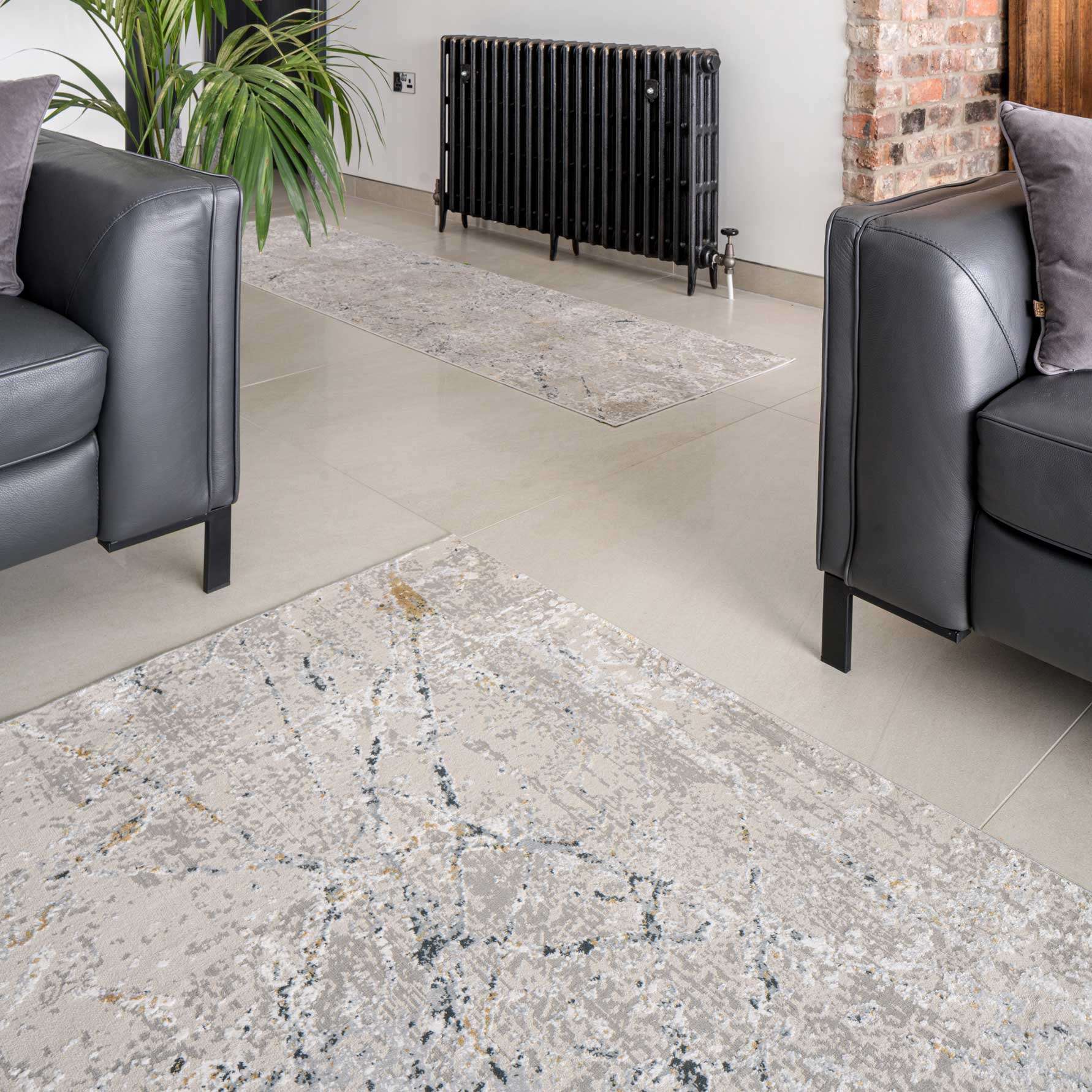 Modern Silver Abstract Living Room Rug - Vincent - Image 7