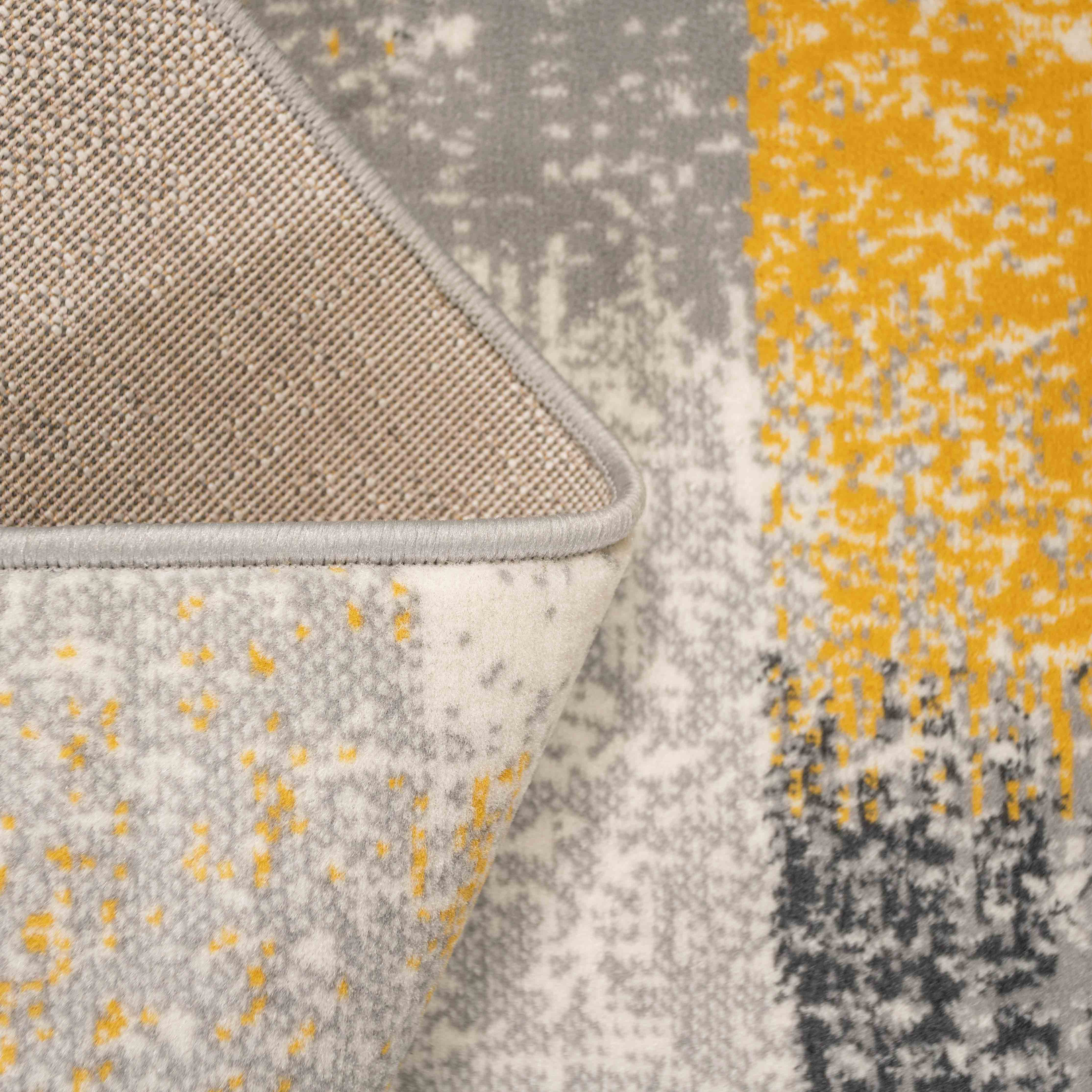 Modern Yellow and Grey Stripe Rug - Image 4