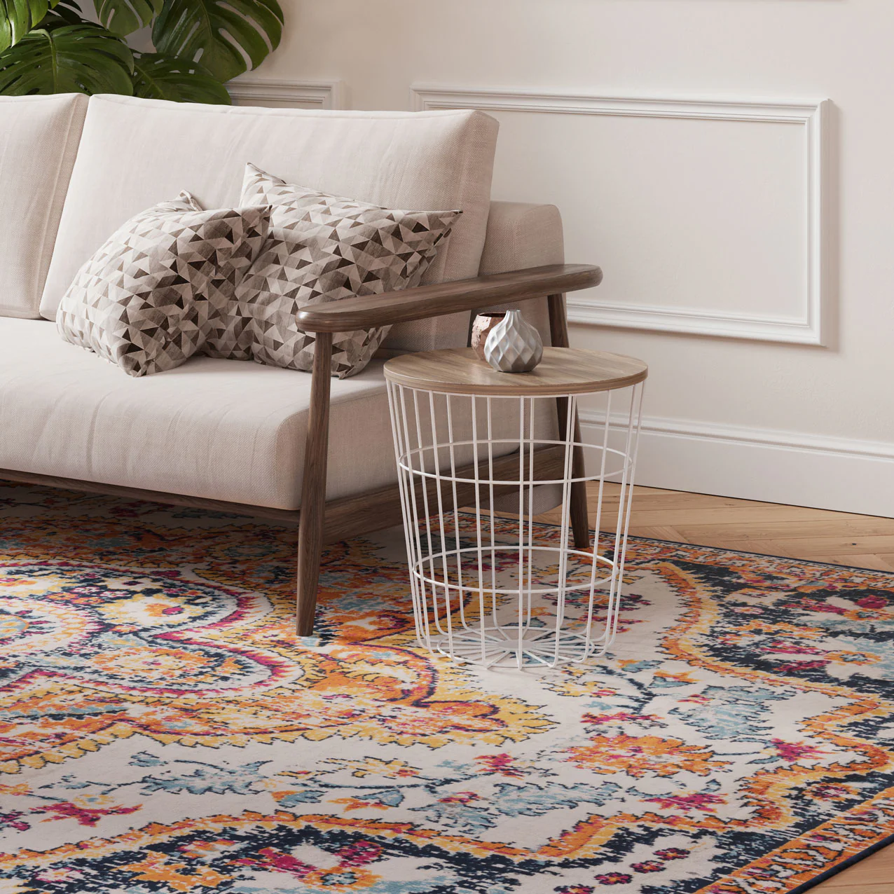Multicolour Medallion Area Rug - Image 3