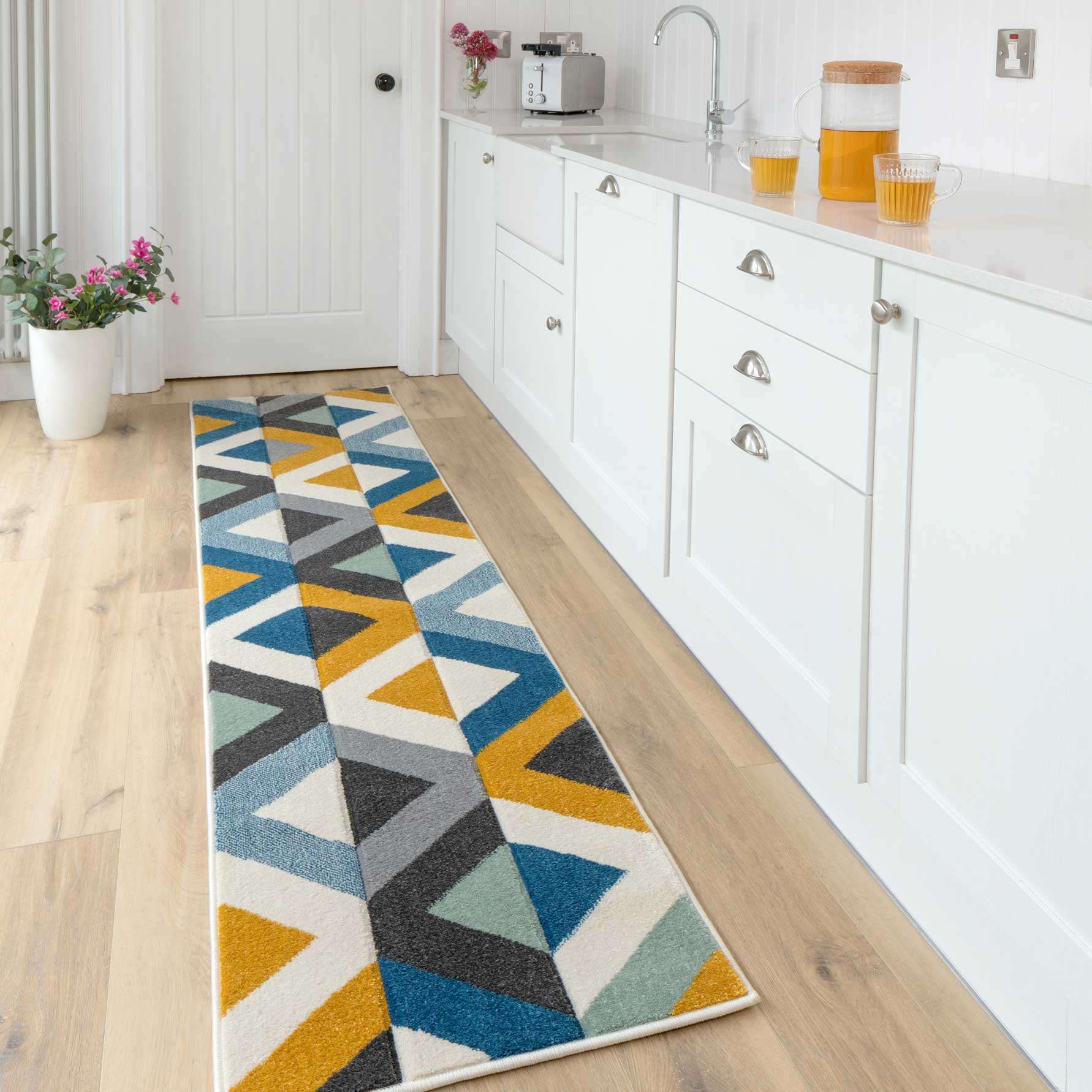 Multicolour Woven Geometric Area Rug - Angora - Image 5