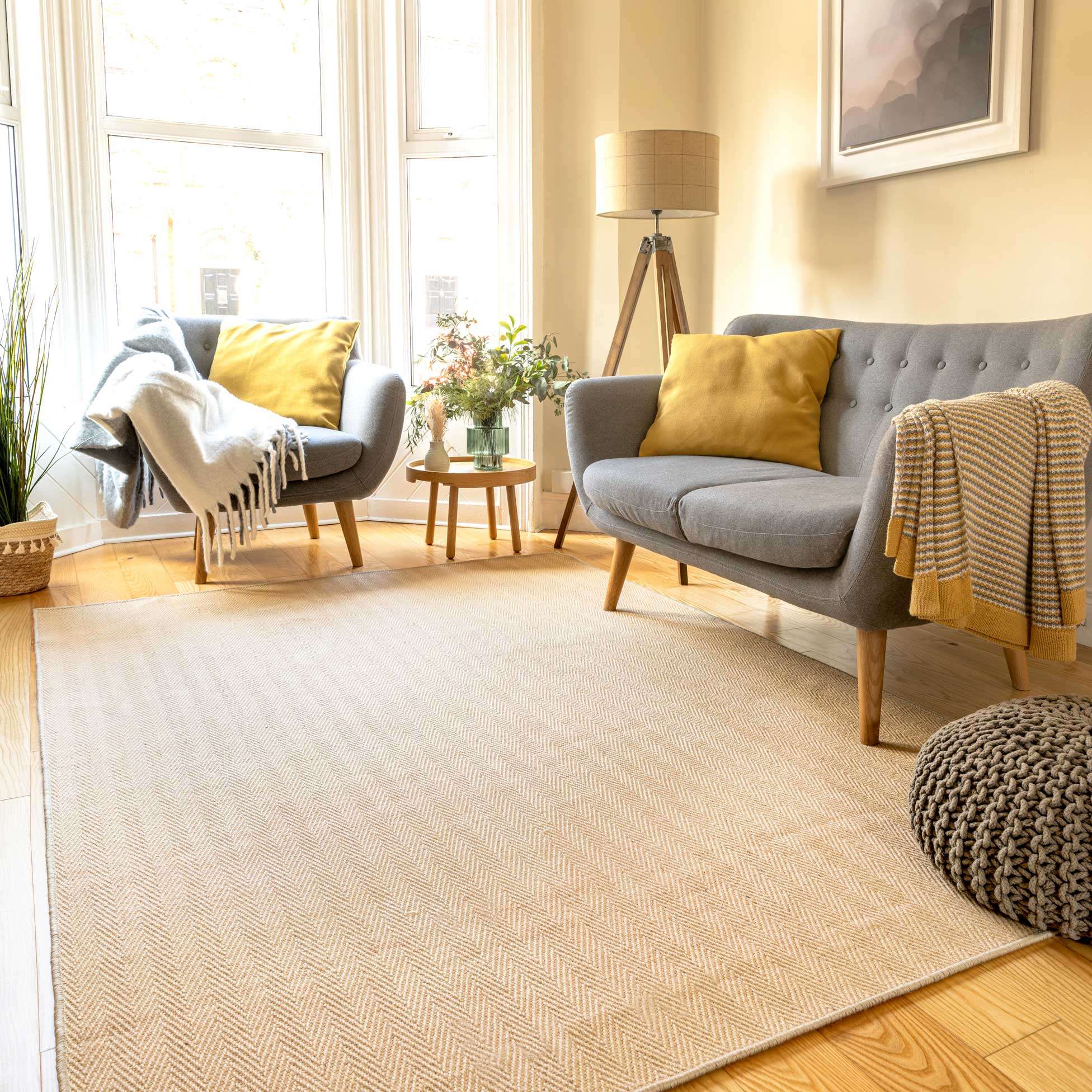 Natural Border Rustic Jute Area Rug - Image 3