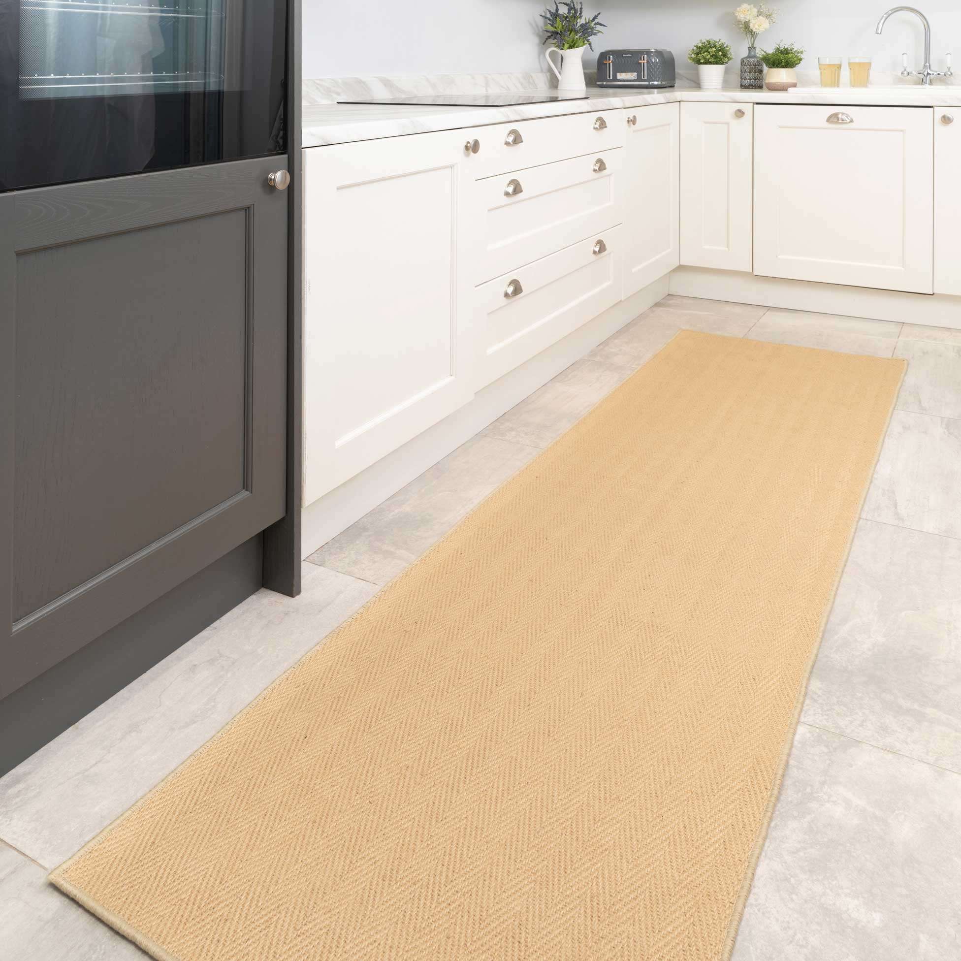 Natural Border Rustic Jute Hallway Runner Rug - Image 3