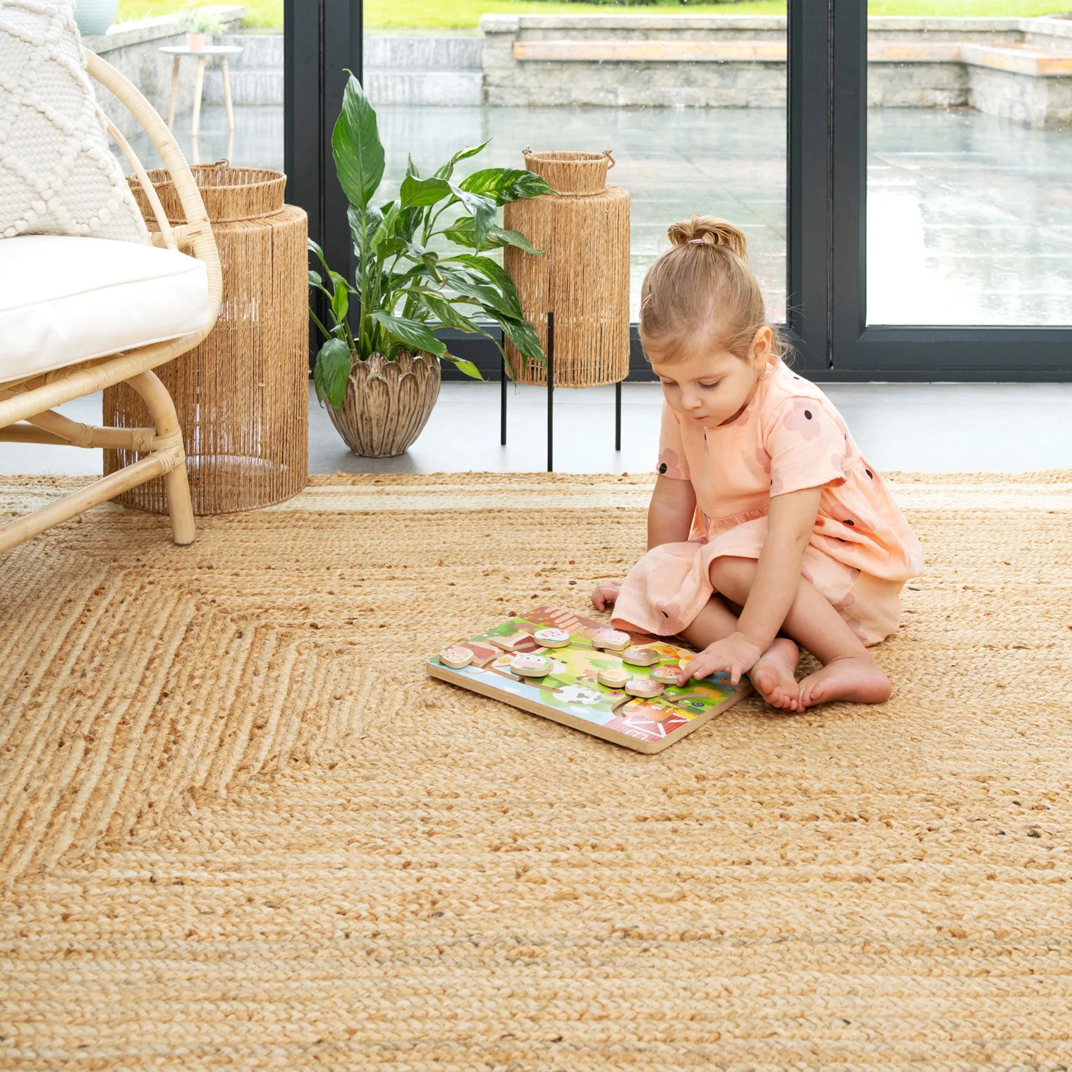 Natural Bordered Jute Rug - Laurel - Image 5