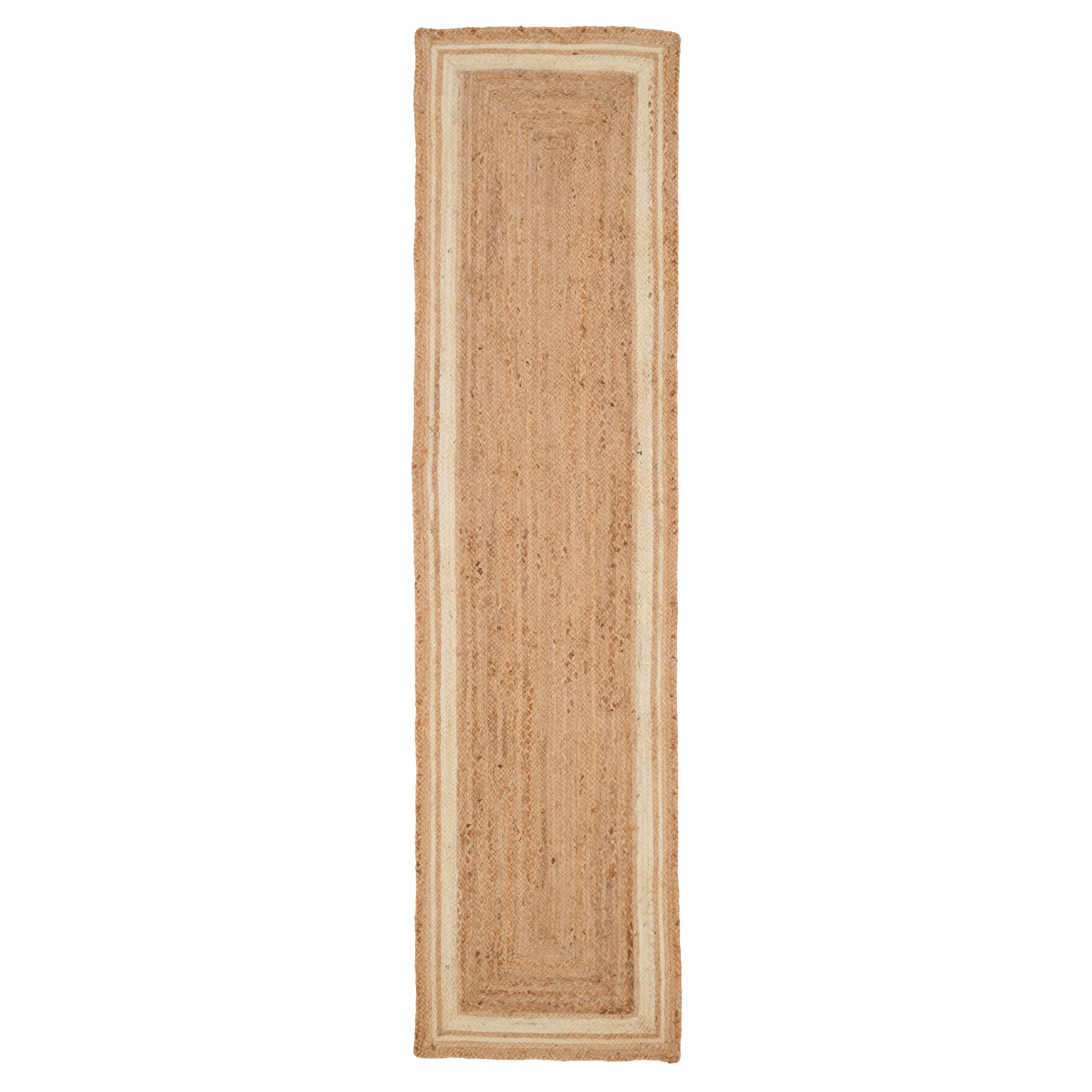 Natural Bordered Jute Runner Rug - Laurel