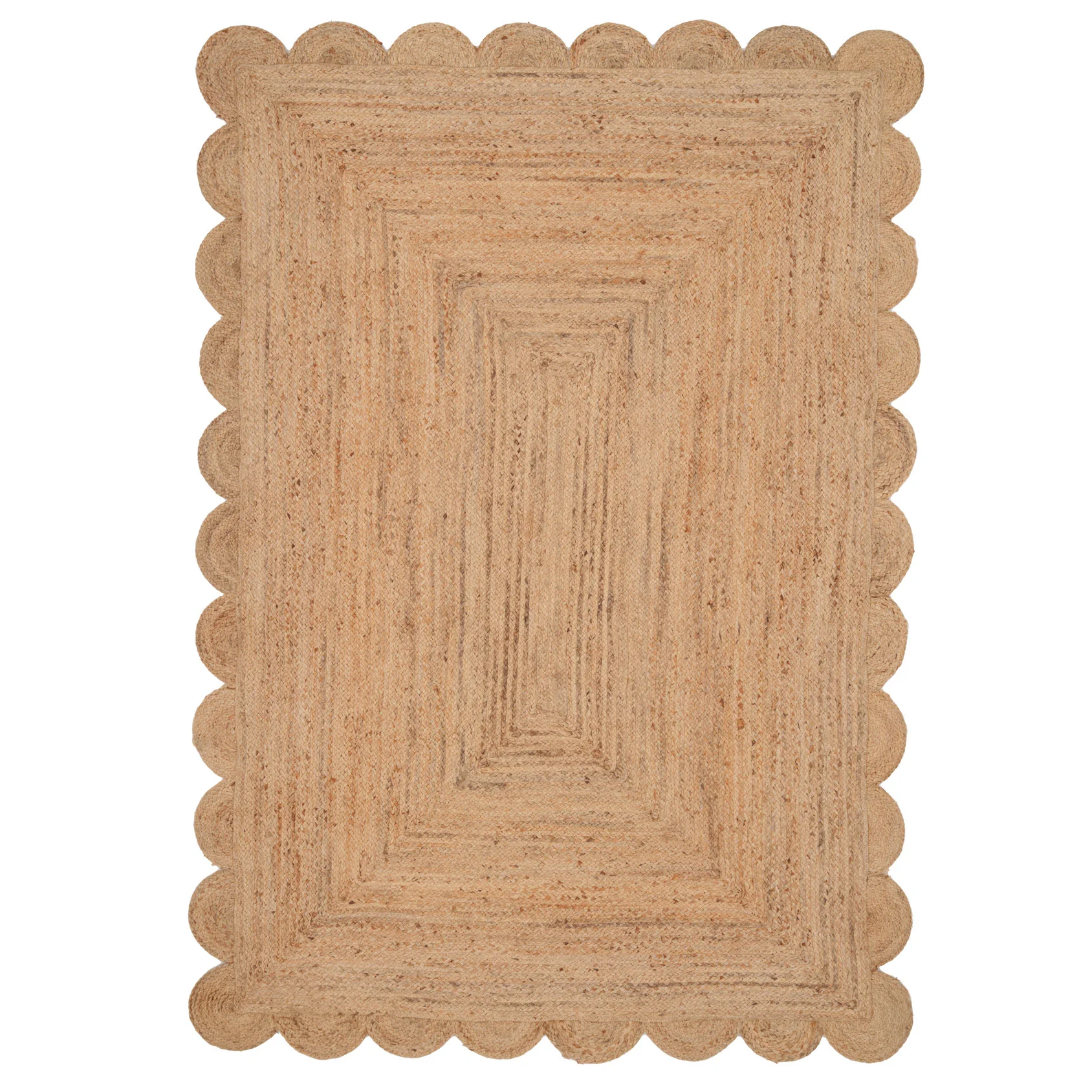 Natural Rounded Edge Jute Rug - Casper