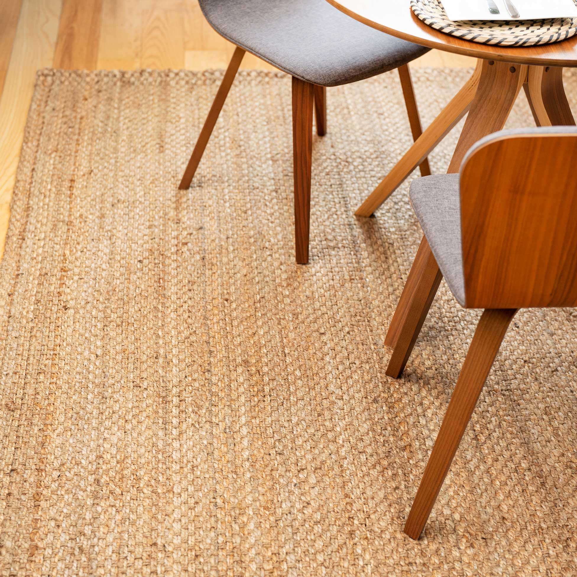 Natural Rustic Brown Bound Jute Hallway Runner Rug - Image 4