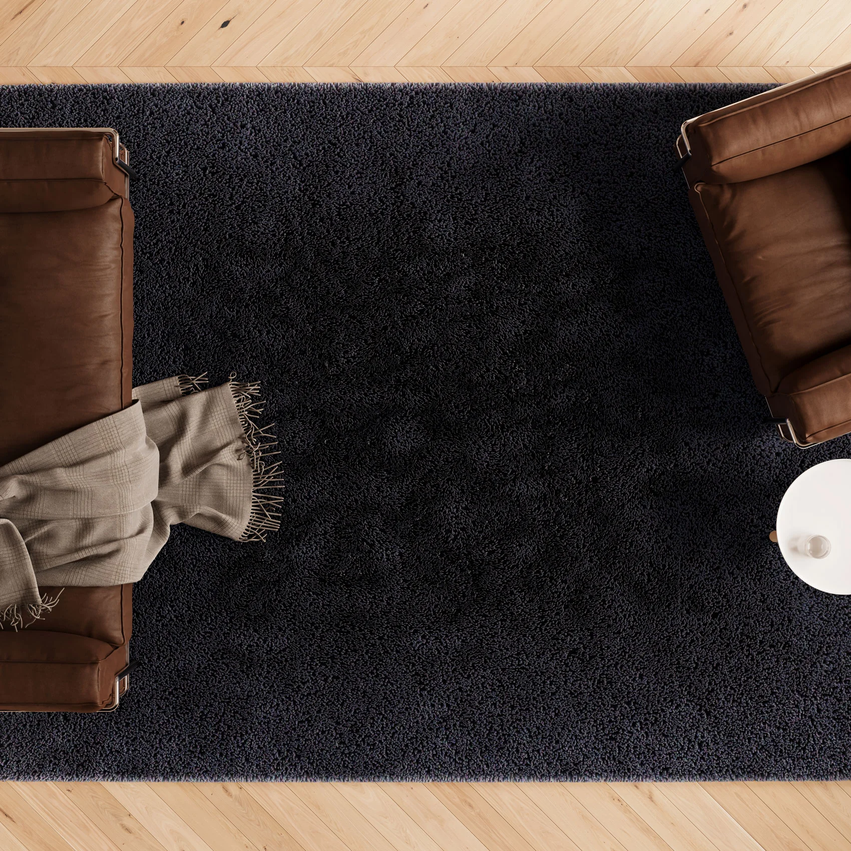 Navy Blue Shaggy Rug
