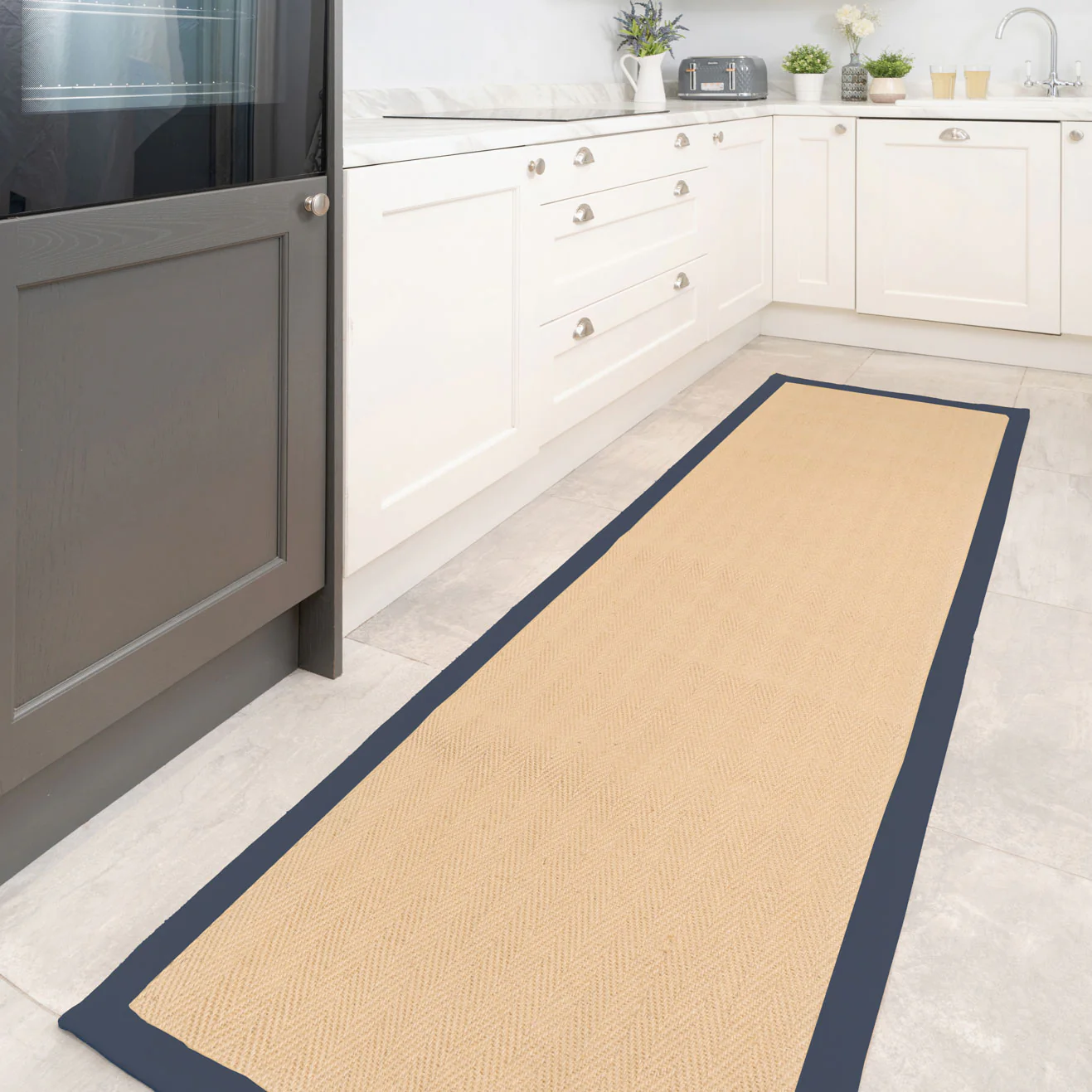 Navy Border Jute Rug - Juliette Navy - Image 13