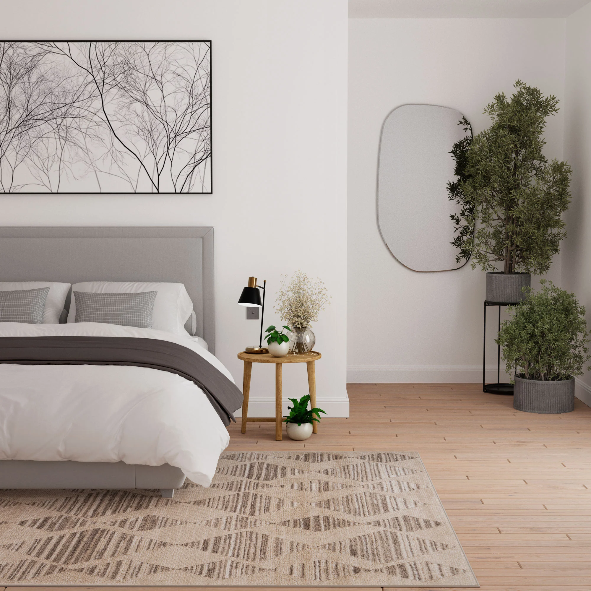 Neutral Diamond Pattern Area Rug - Lucas - Image 3