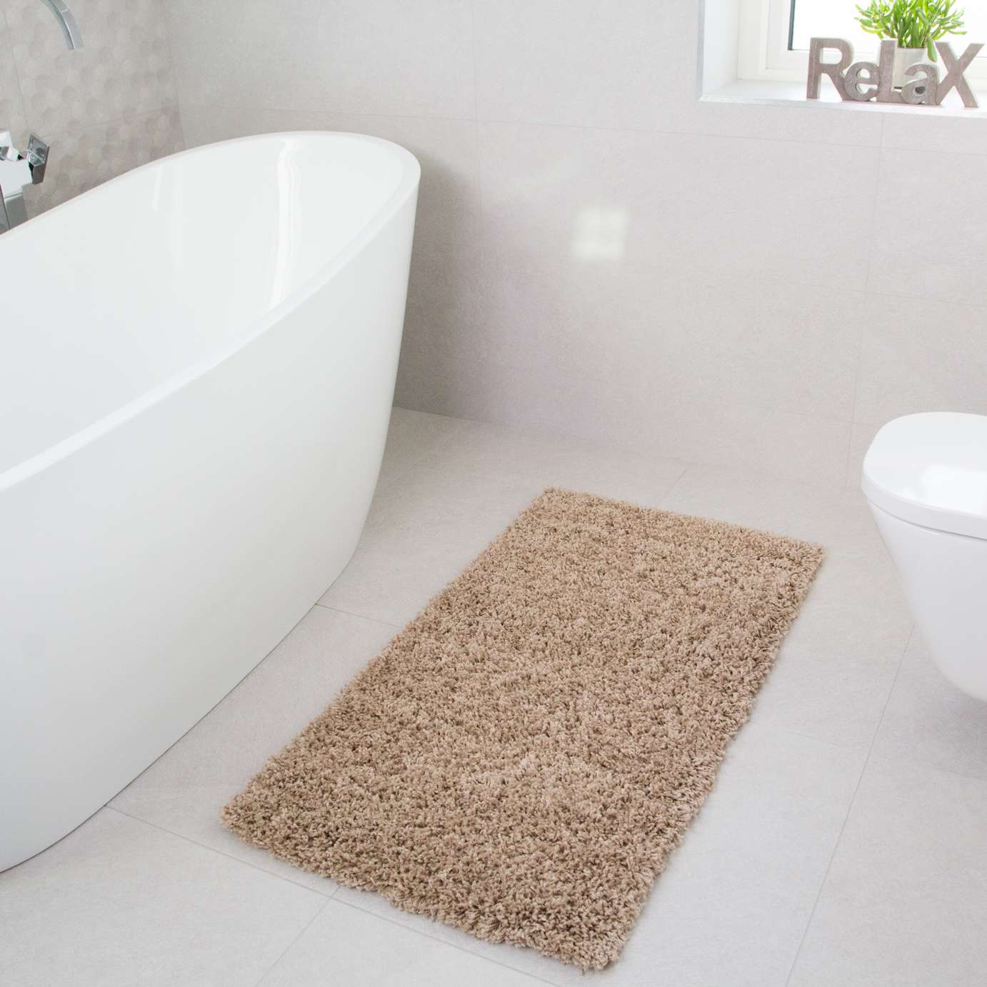 Oatmeal Shaggy Runner Rug - Image 4