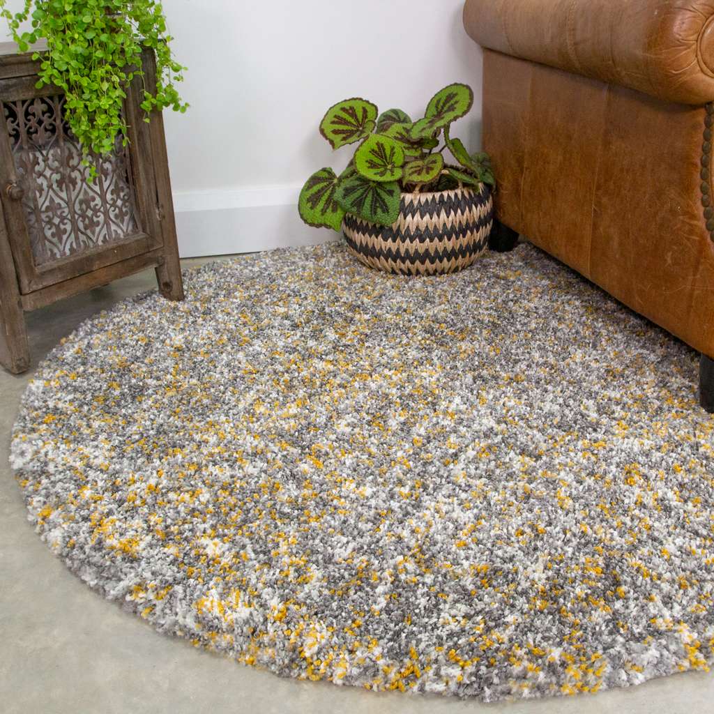 Ochre Luxurious Shaggy Living Room Rug - Image 5