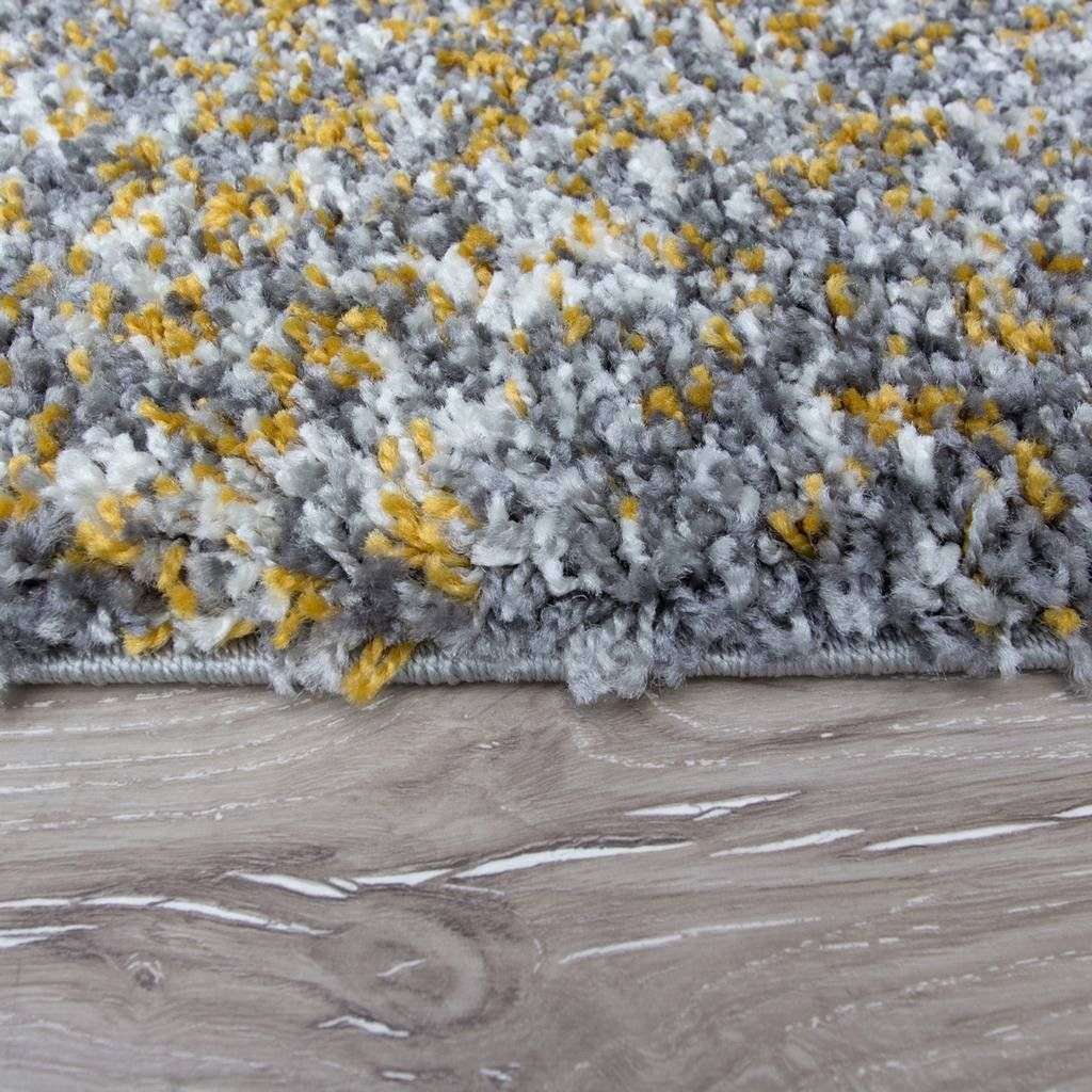Ochre Luxurious Shaggy Round Circle Living Room Rug - Image 4