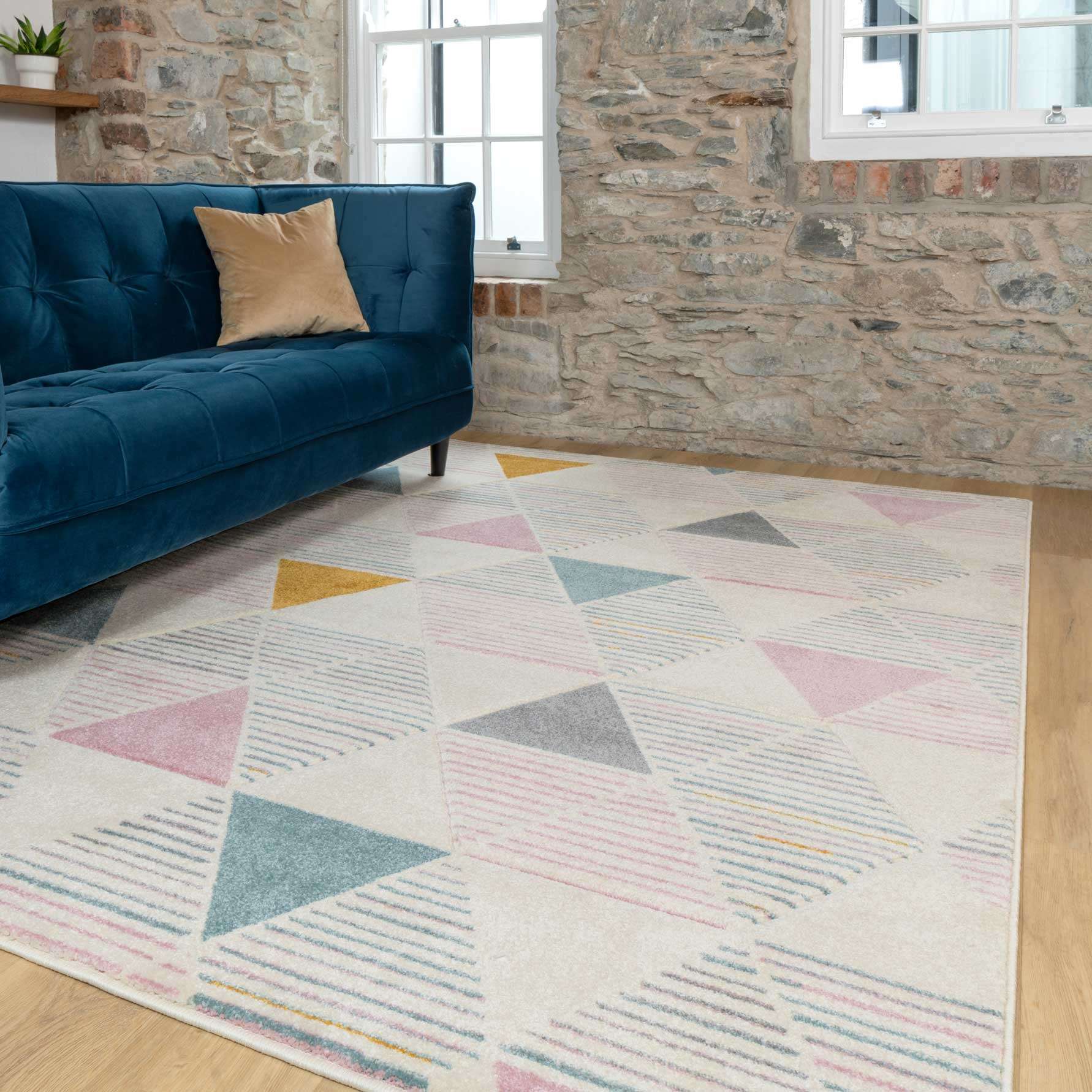 Pastel Pentagon Living Room Rug - Image 6
