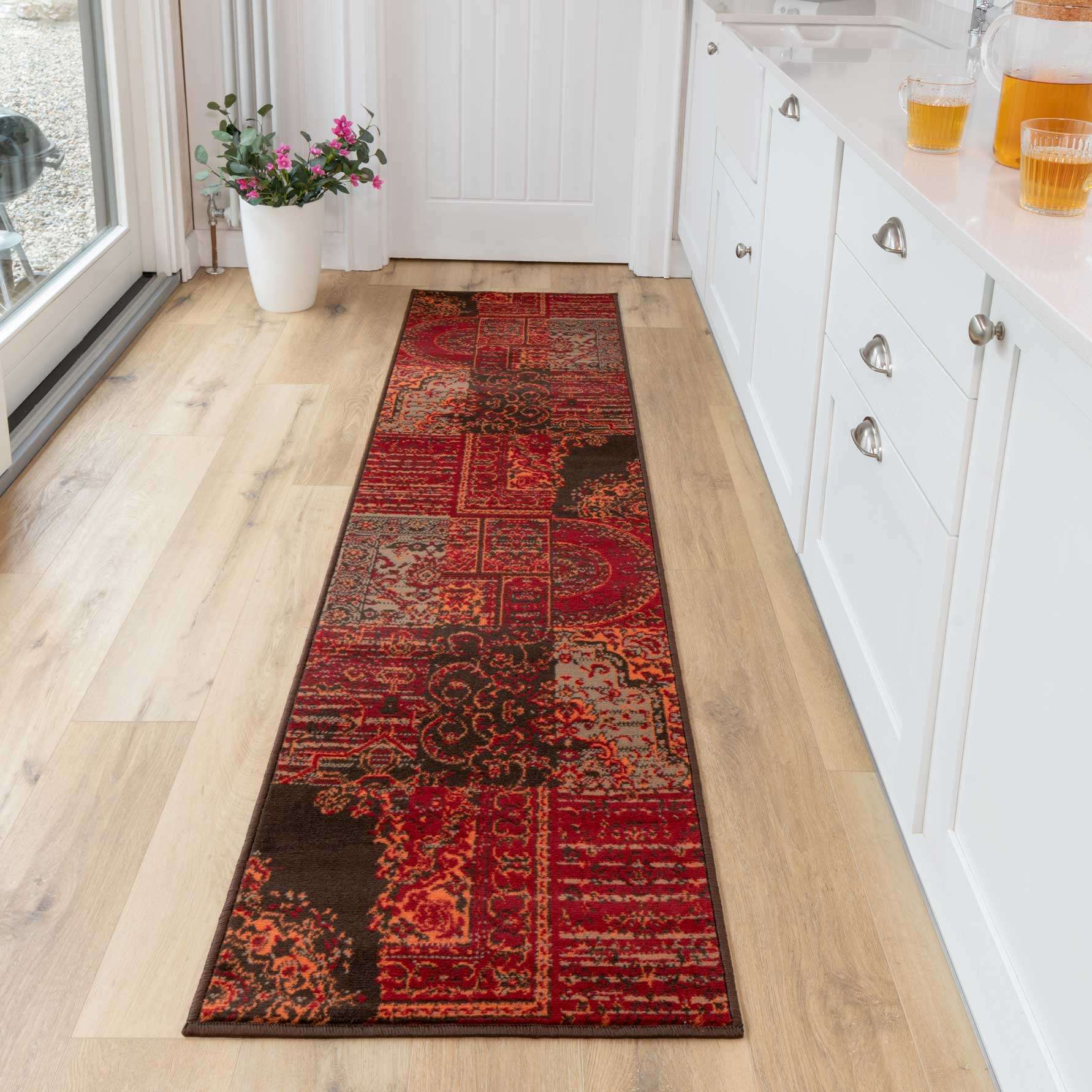 Patchwork Wine Hall Runner Rug - Image 2