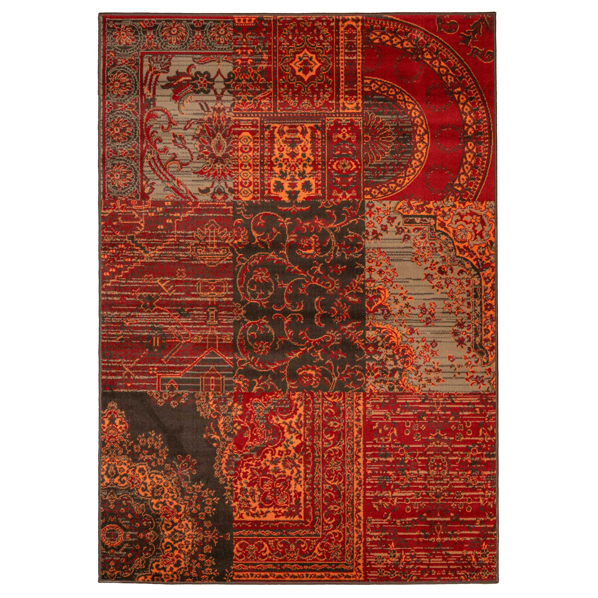 Patchwork Wine Living Room Rug - Image 7
