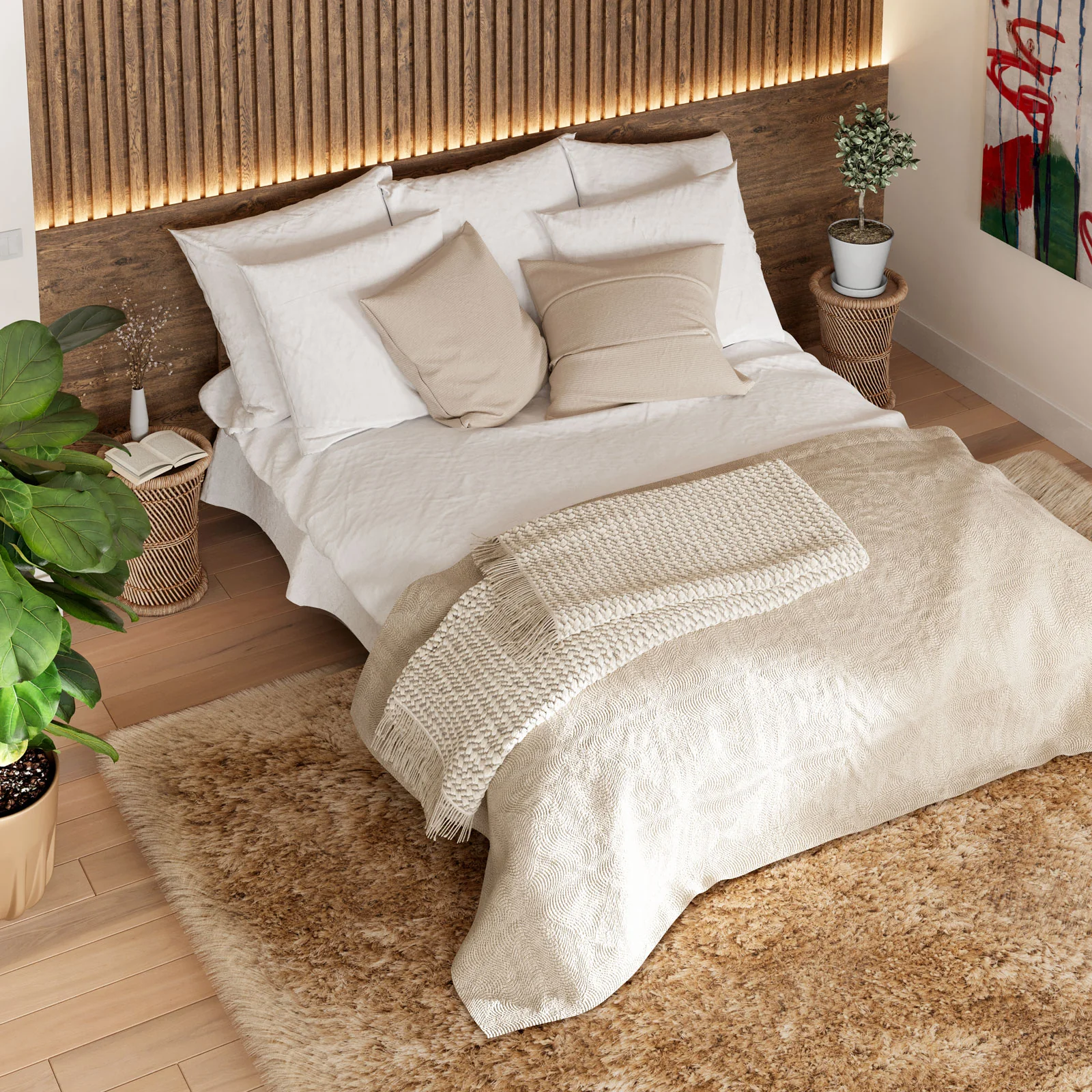 Plush Soft Cream Shaggy Area Rug - Zia - Image 4