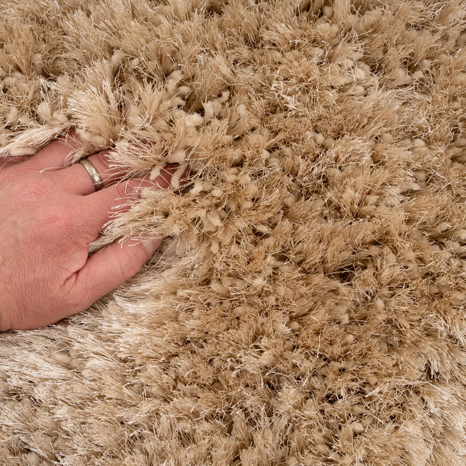 Plush Soft Cream Shaggy Area Rug - Zia - Image 5