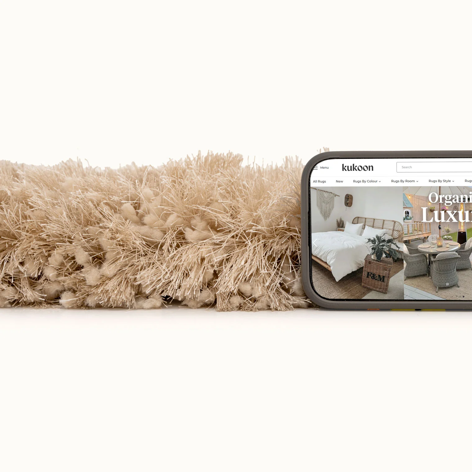 Plush Soft Cream Shaggy Area Rug - Zia - Image 6
