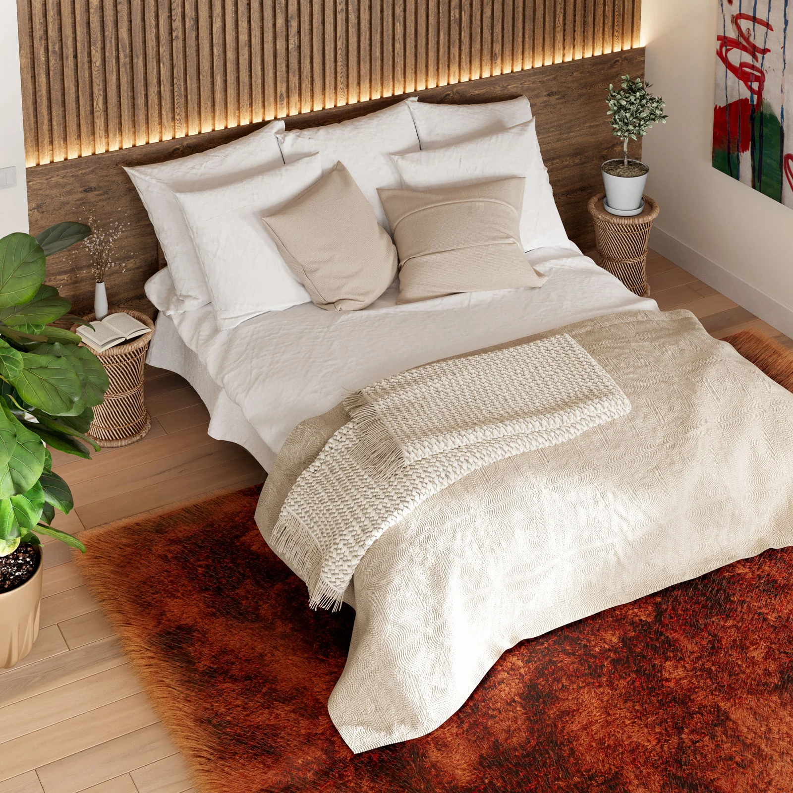 Plush Soft Rust Orange Shaggy Rug - Zia - Image 3