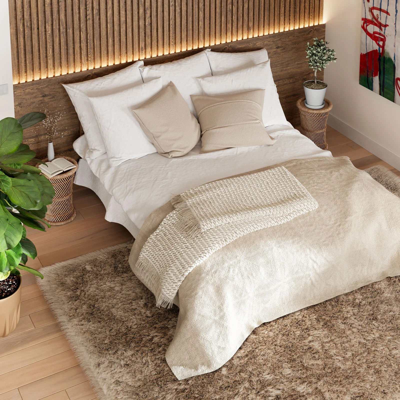 Plush Soft Greige Shaggy Rug - Zia - Image 6