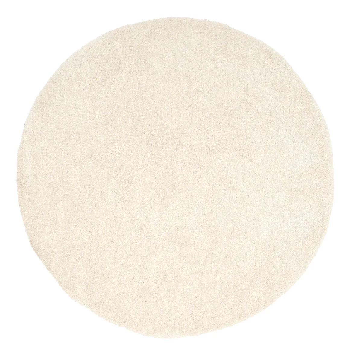 Premium Cream Shaggy Circle Rug - Lace