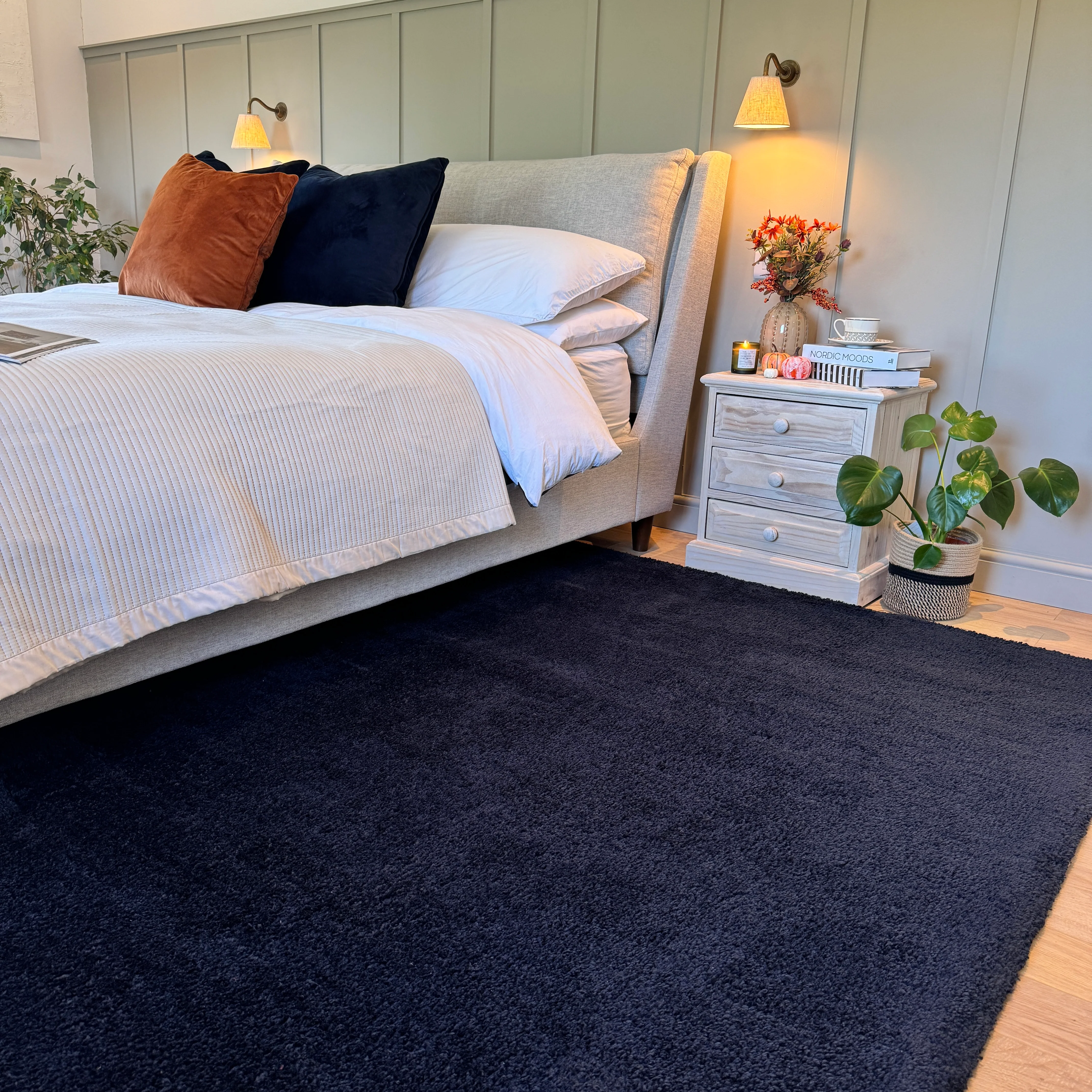 Premium Navy Shaggy Rug - Midnight Navy - Image 3