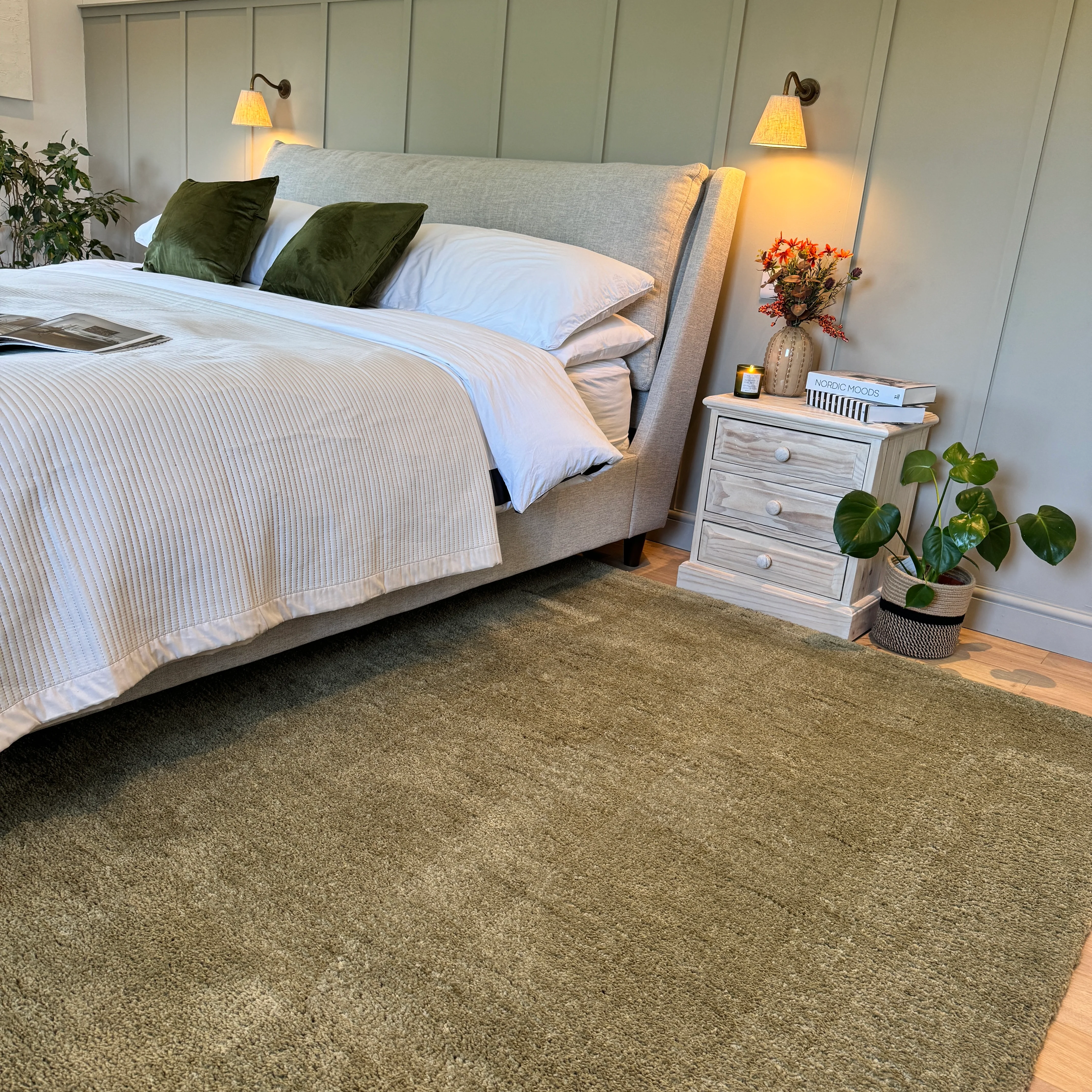 Premium Sage Green Shaggy Rug - Sage - Image 6