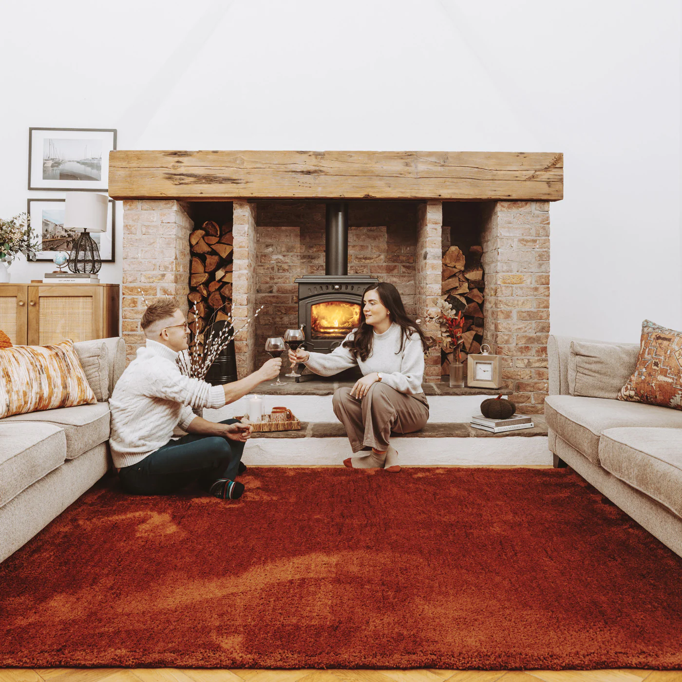 Premium Terracotta Shaggy Rug - Sienna - Image 3